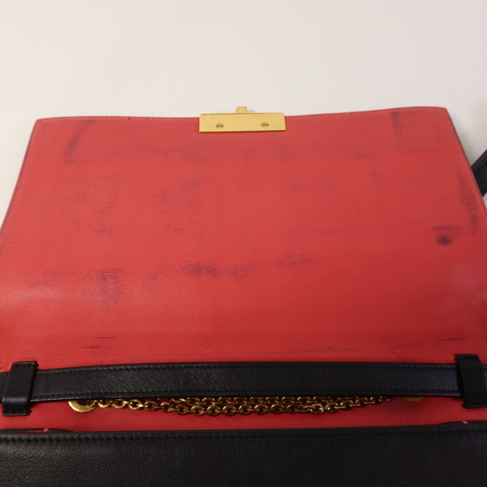 Valentino 牛皮皮革Chain Shoulder金扣手挽肩背兩用袋