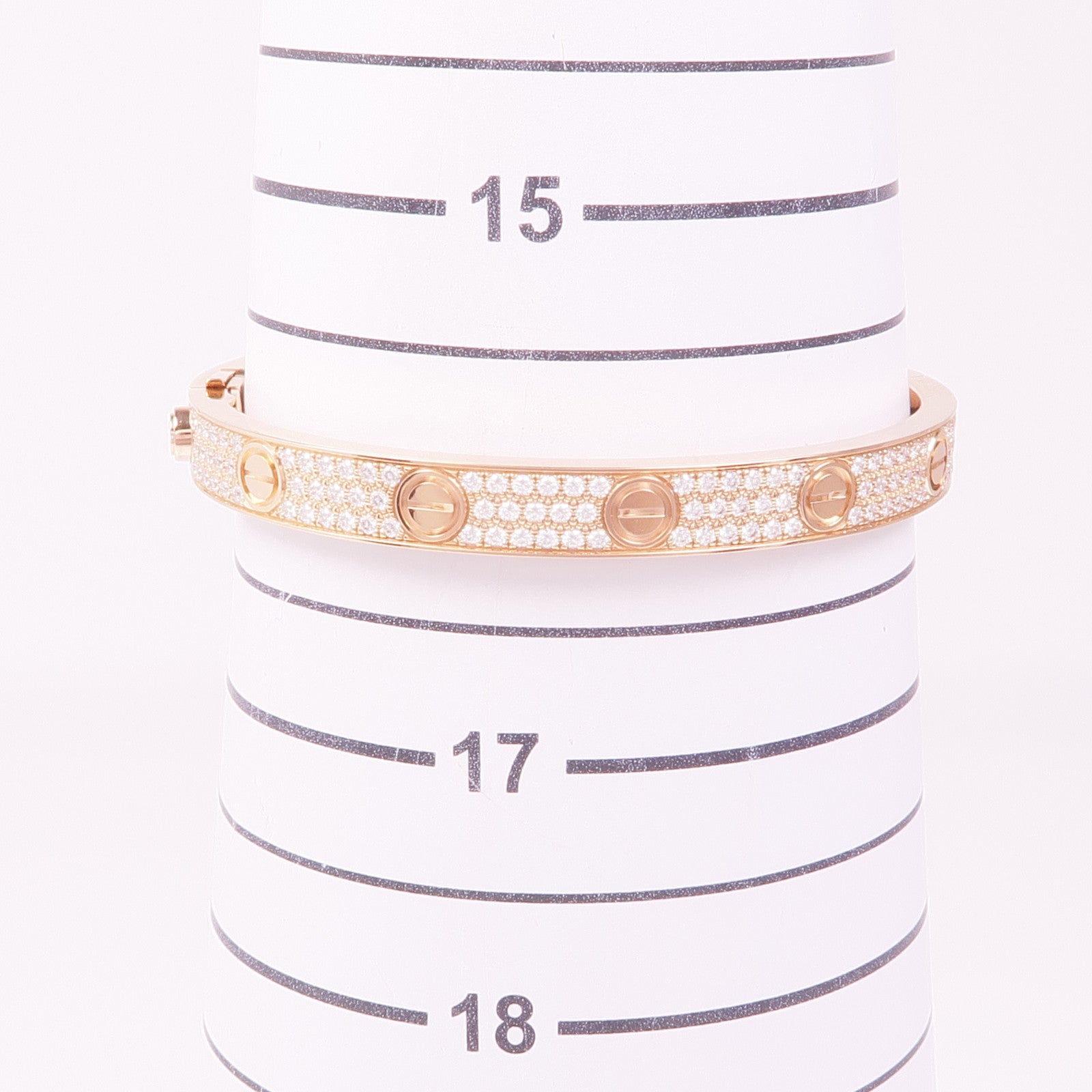 CARTIER 18K玫瑰金Love Bangle Full Diamond鑽石手鐲Cartier#17