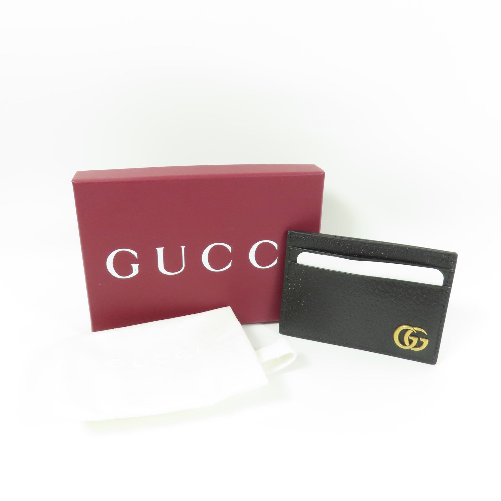 GUCCI GHW GG Marmont Card Case 436022 DJ20T 1000 Calfskin