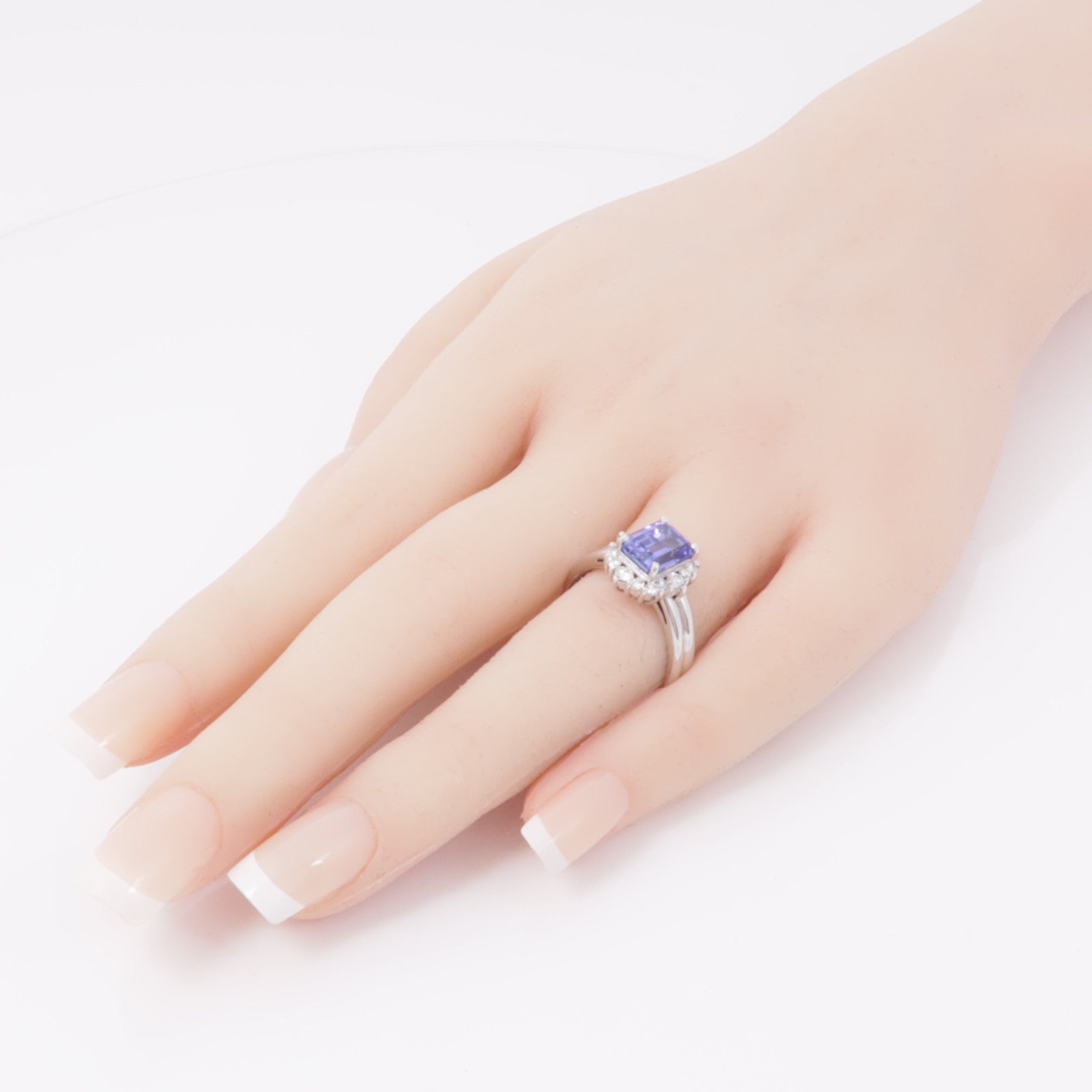 JEWELRY PT900鉑金Tanzanite Diamond Ring坦桑石/鑽石戒指US#7.25