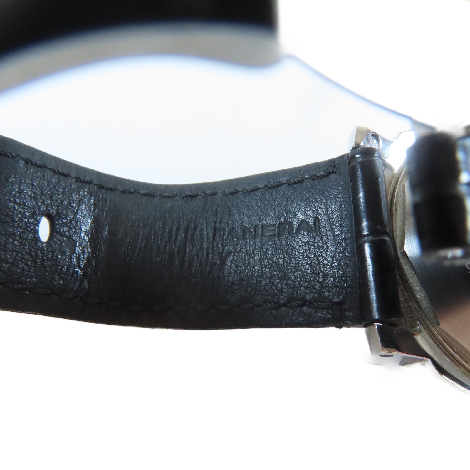 PANERAI 不鏽鋼/皮革帯Luminor Power Reserve自動機芯手錶黑色#16cm