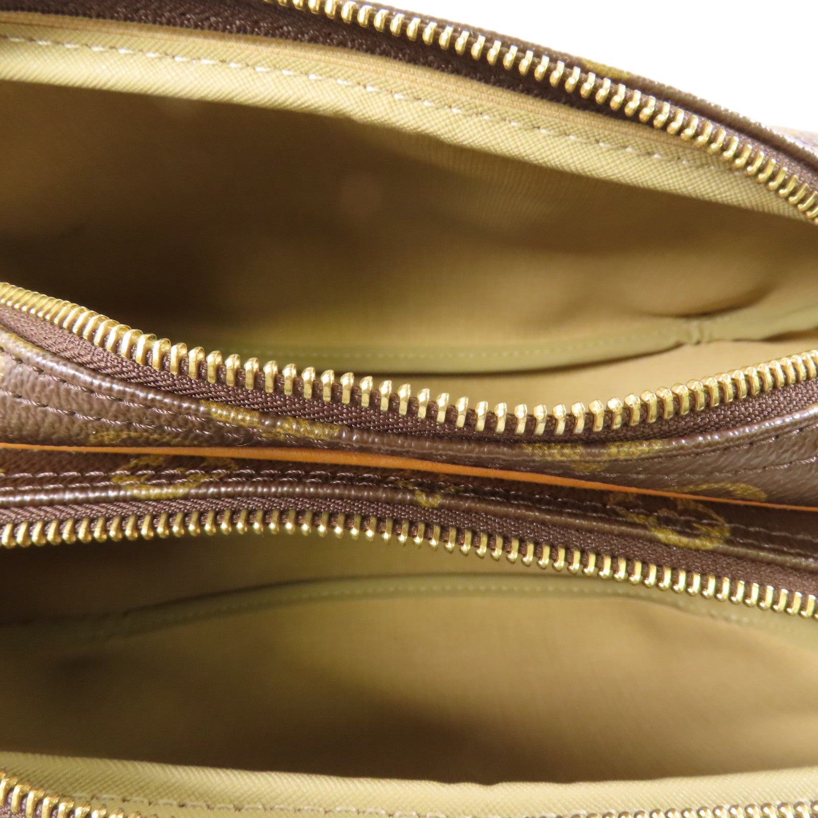 LOUIS VUITTON Monogram Reporter PM金扣肩背袋棕色