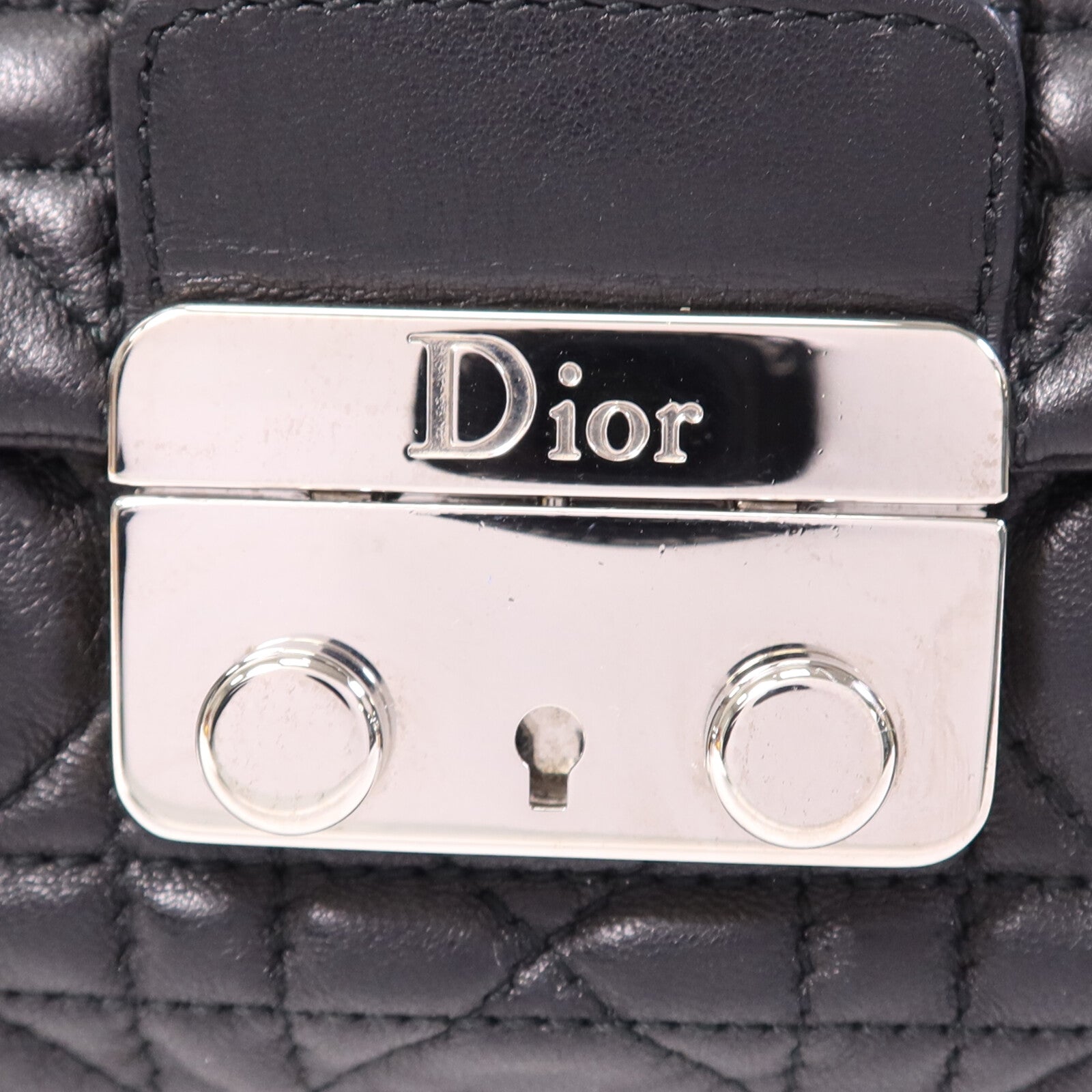 Dior 羊皮皮革Shoulder Bag銀扣鏈帶肩背袋
