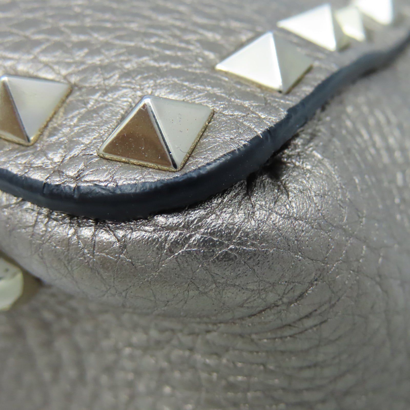 Valentino 【激減優惠】牛皮皮革Rockstud 2Way Shoulder Bag金扣手挽肩背兩用袋香檳金色