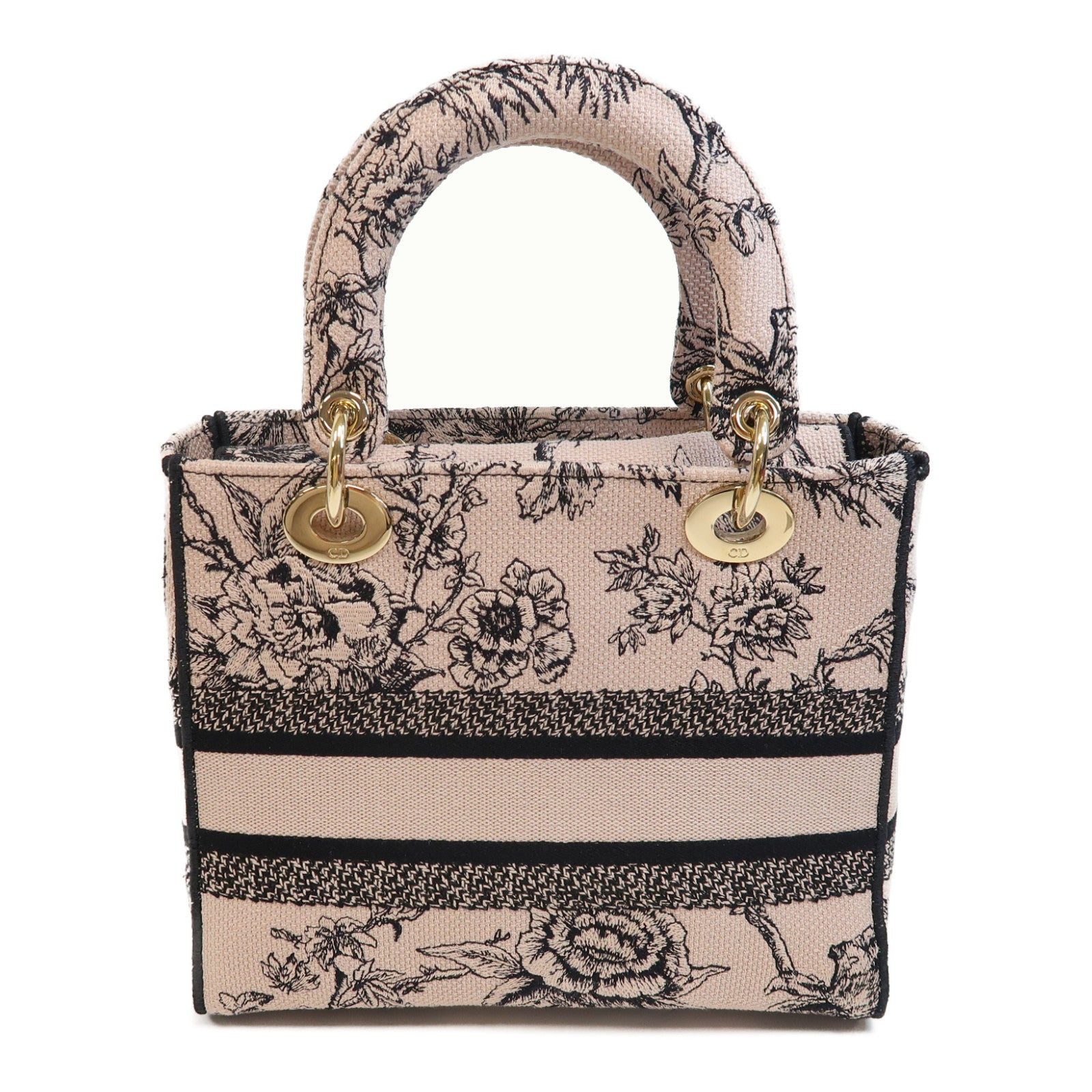 Dior 尼龍Lady Dior Handbag金扣手挽肩背兩用袋粉紅色