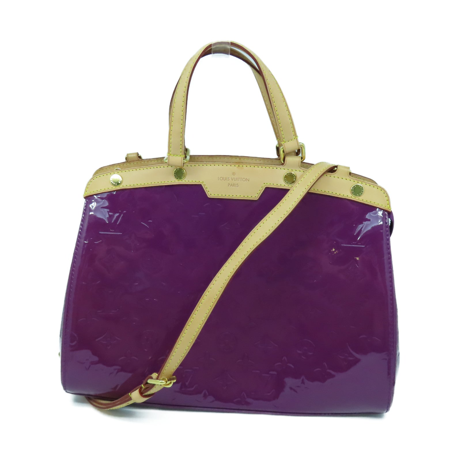 LOUIS VUITTON 【激減優惠】Monogram Vernis Blair MM金扣手挽肩背兩用袋紫色