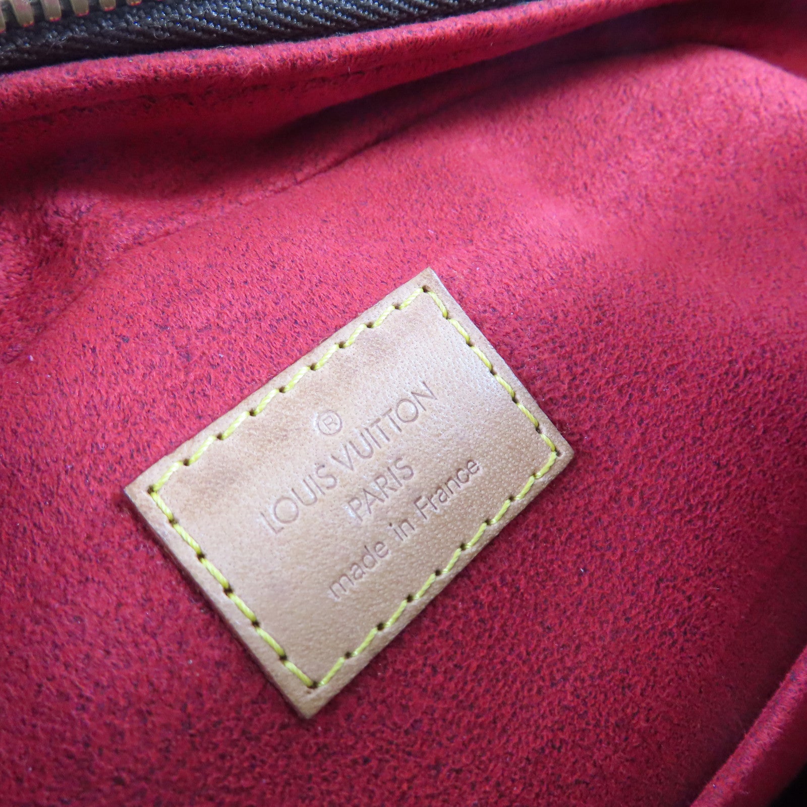 LOUIS VUITTON Monogram Excentri-cite Hand Bag金扣手挽袋啡色/紅色