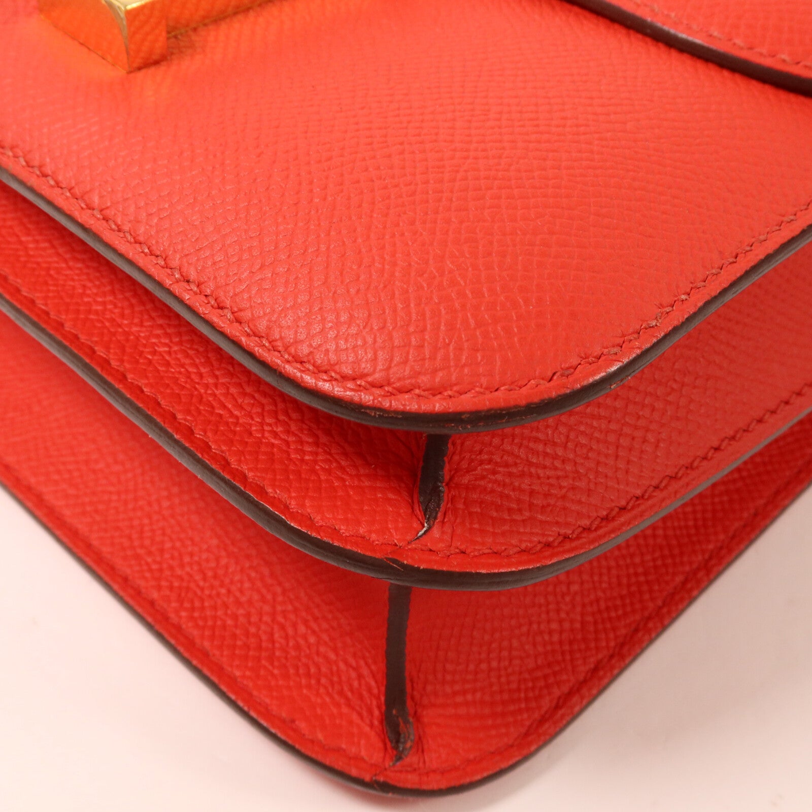 HERMES Epsom皮革Constance 24肩背袋Rouge de Coeur