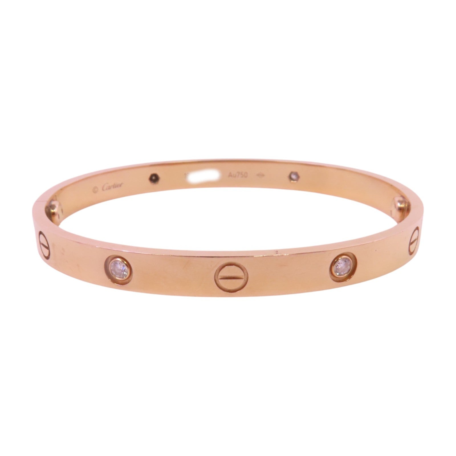 CARTIER 18K玫瑰金Love Bangle 4Diamond鑽石手鐲#18