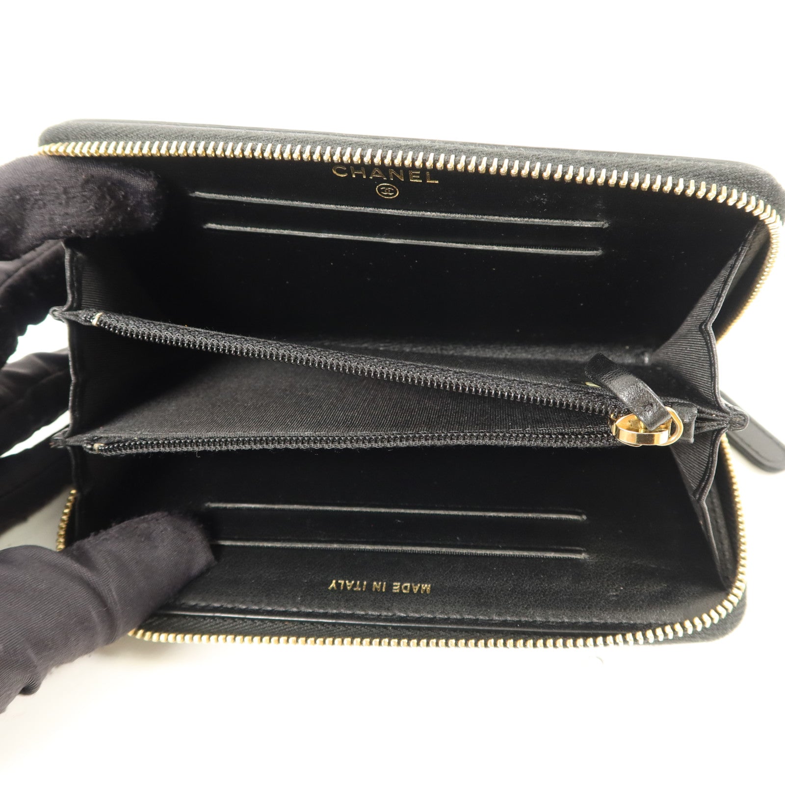 CHANEL 牛皮皮革Medium Zipped Wallet錢包