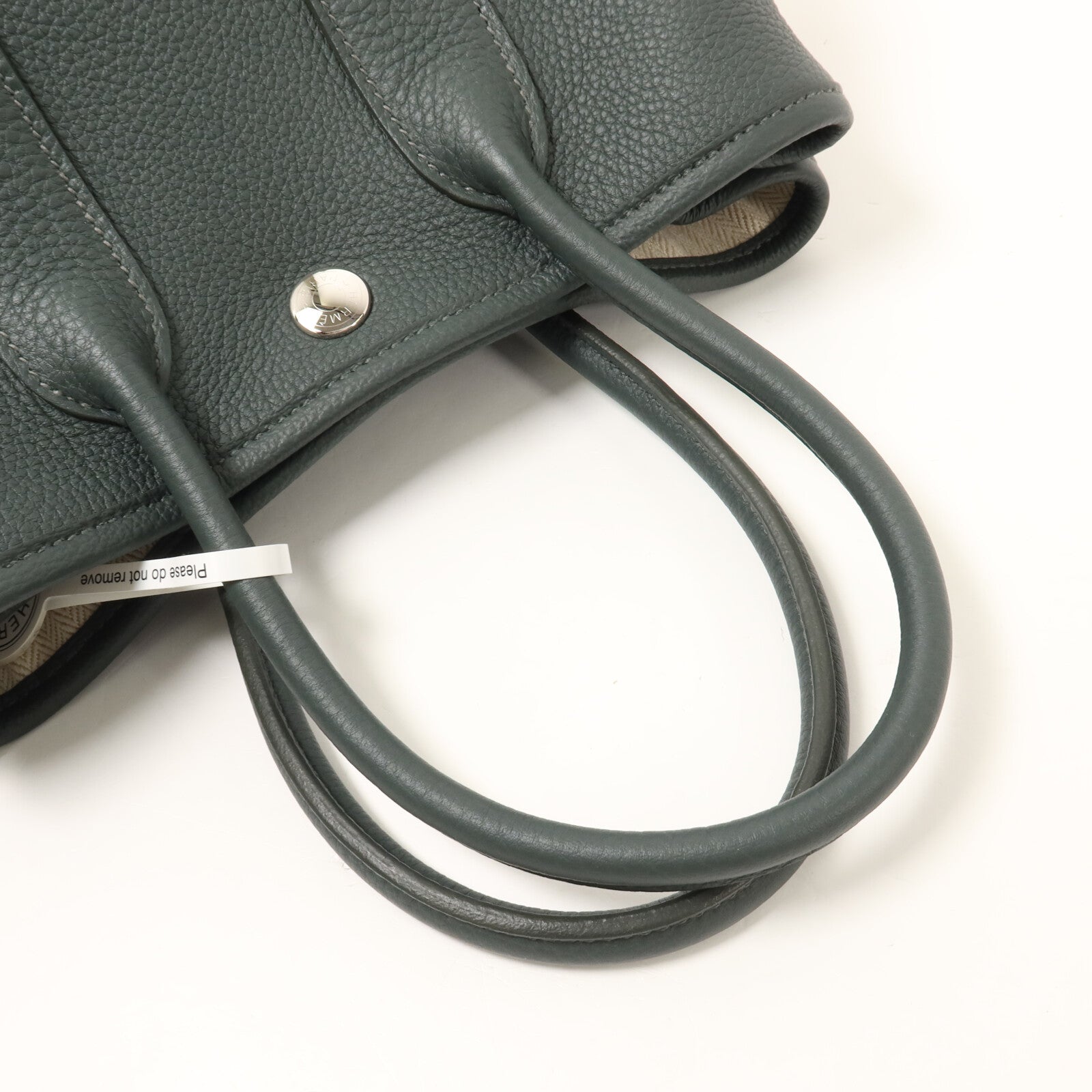 HERMES Negonda皮革Mini Garden Party手挽袋Vert Mangrove