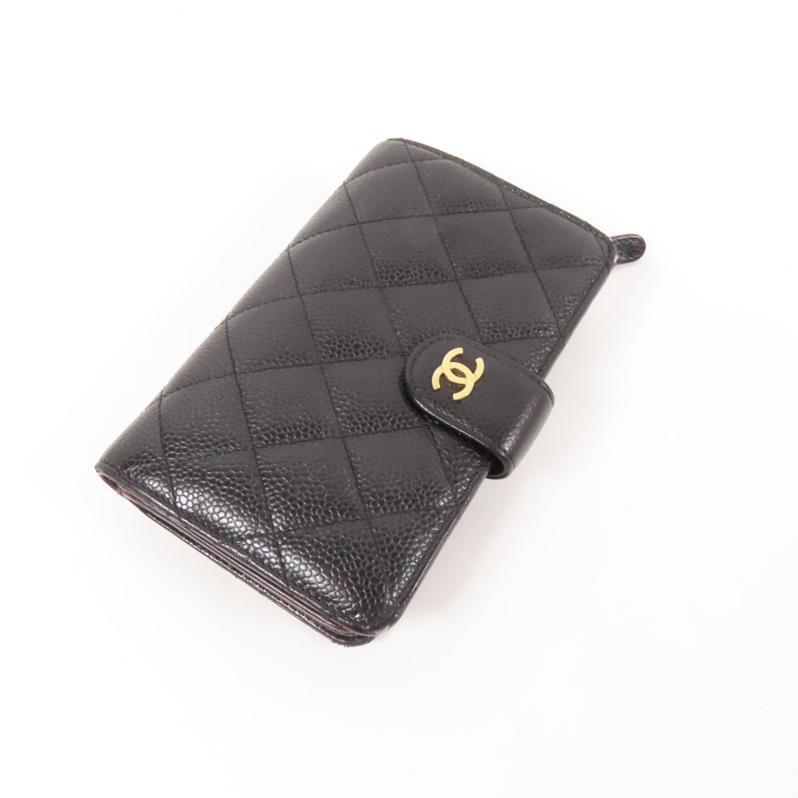 CHANEL 牛皮皮革Fold Wallet金扣錢包