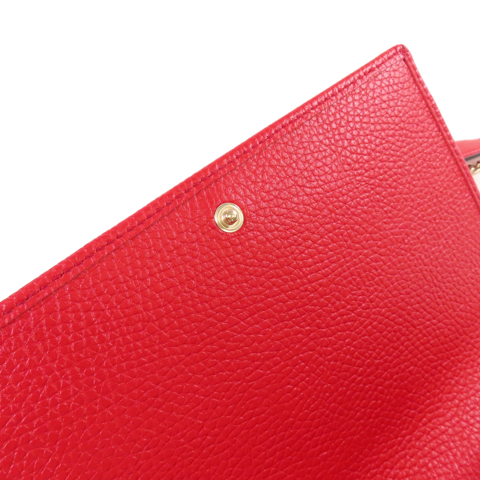 GUCCI 牛皮皮革Soho Chain Wallet金扣鏈帶肩背袋紅色