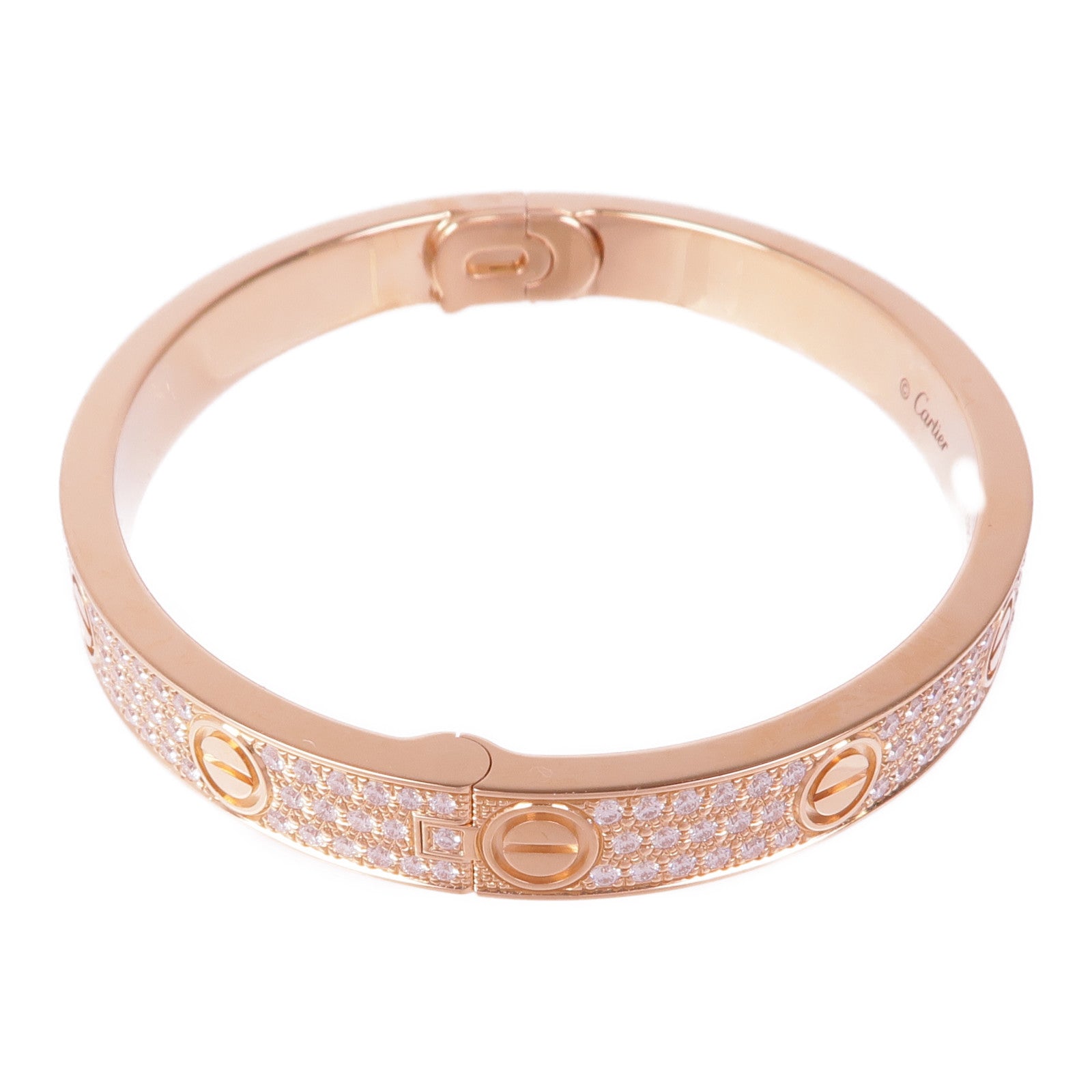CARTIER 18K玫瑰金Love Bangle Full Diamond鑽石手鐲Cartier#17
