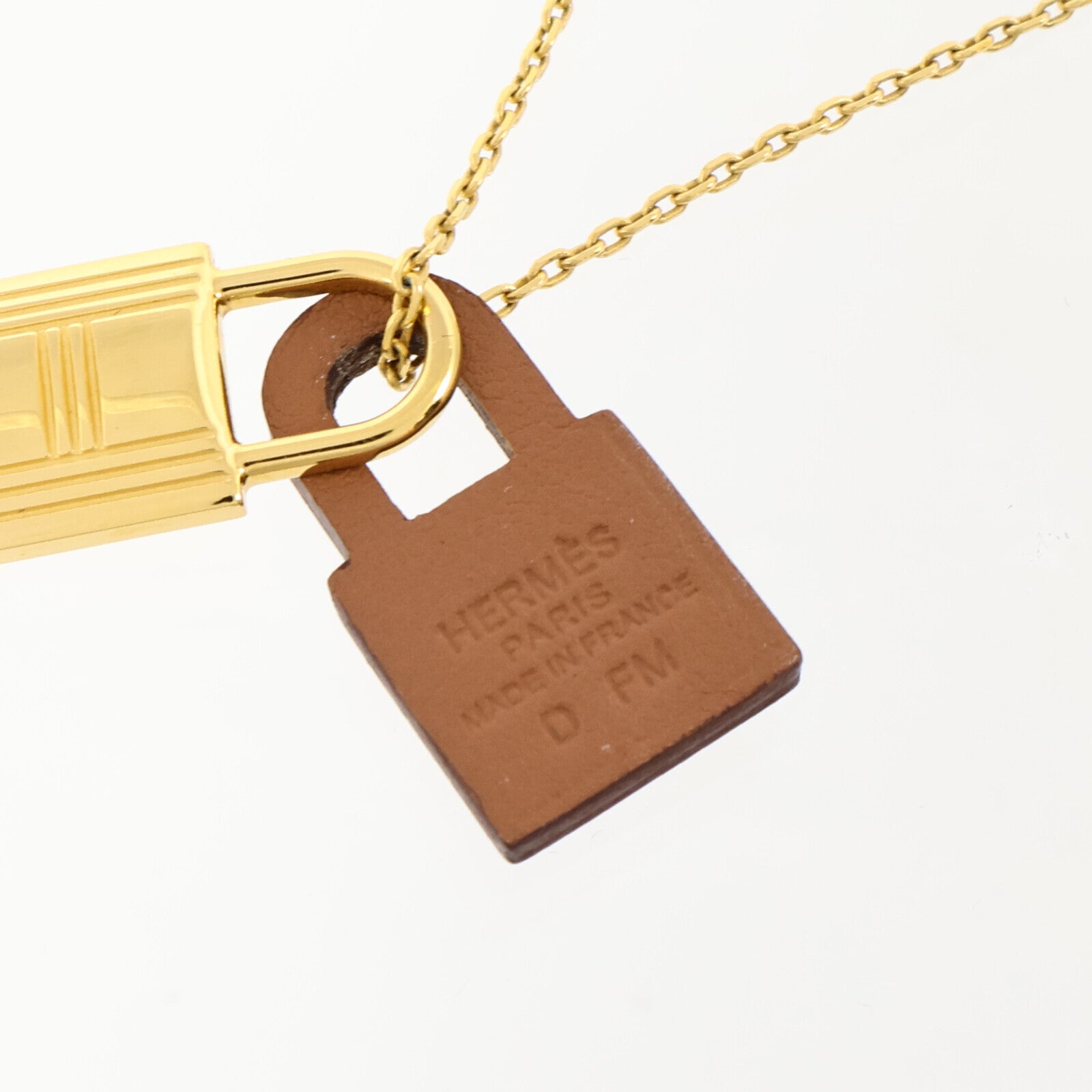 HERMES Swift皮革/金屬O Kelly Pendant Necklace項鏈