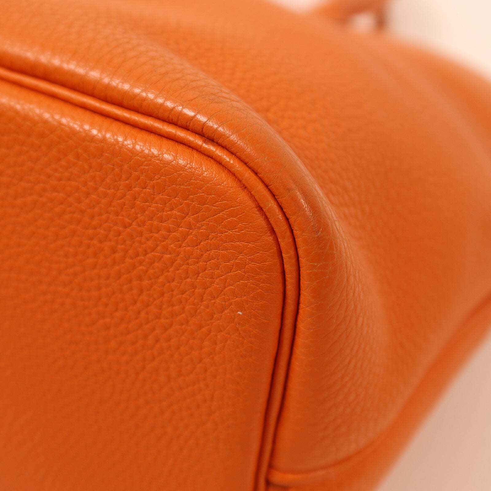 HERMES Clemence皮革Bolide 1923金扣手挽袋Orange