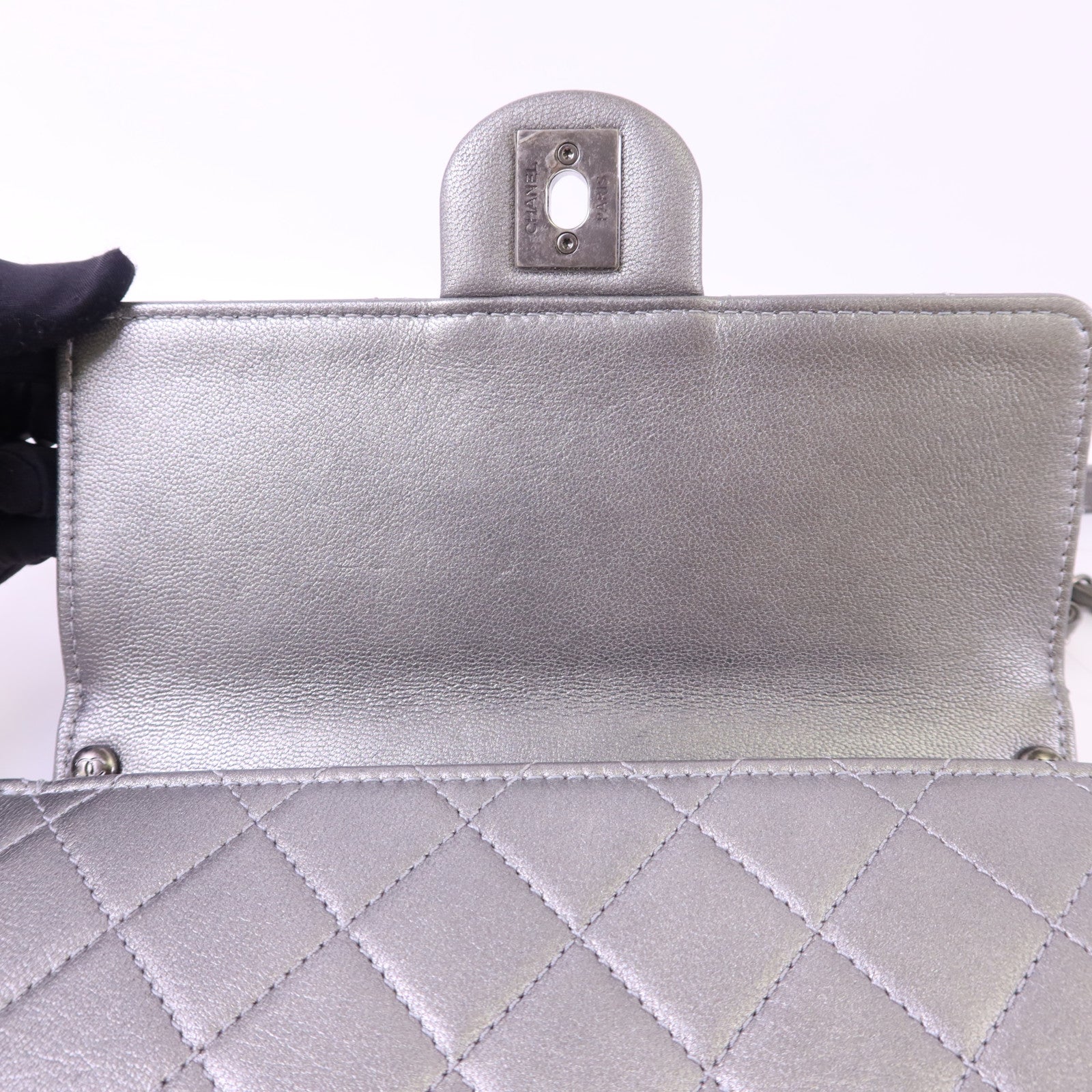 CHANEL 【激減優惠】牛皮皮革Chain Shoulder Bag銀扣鏈帶肩背袋