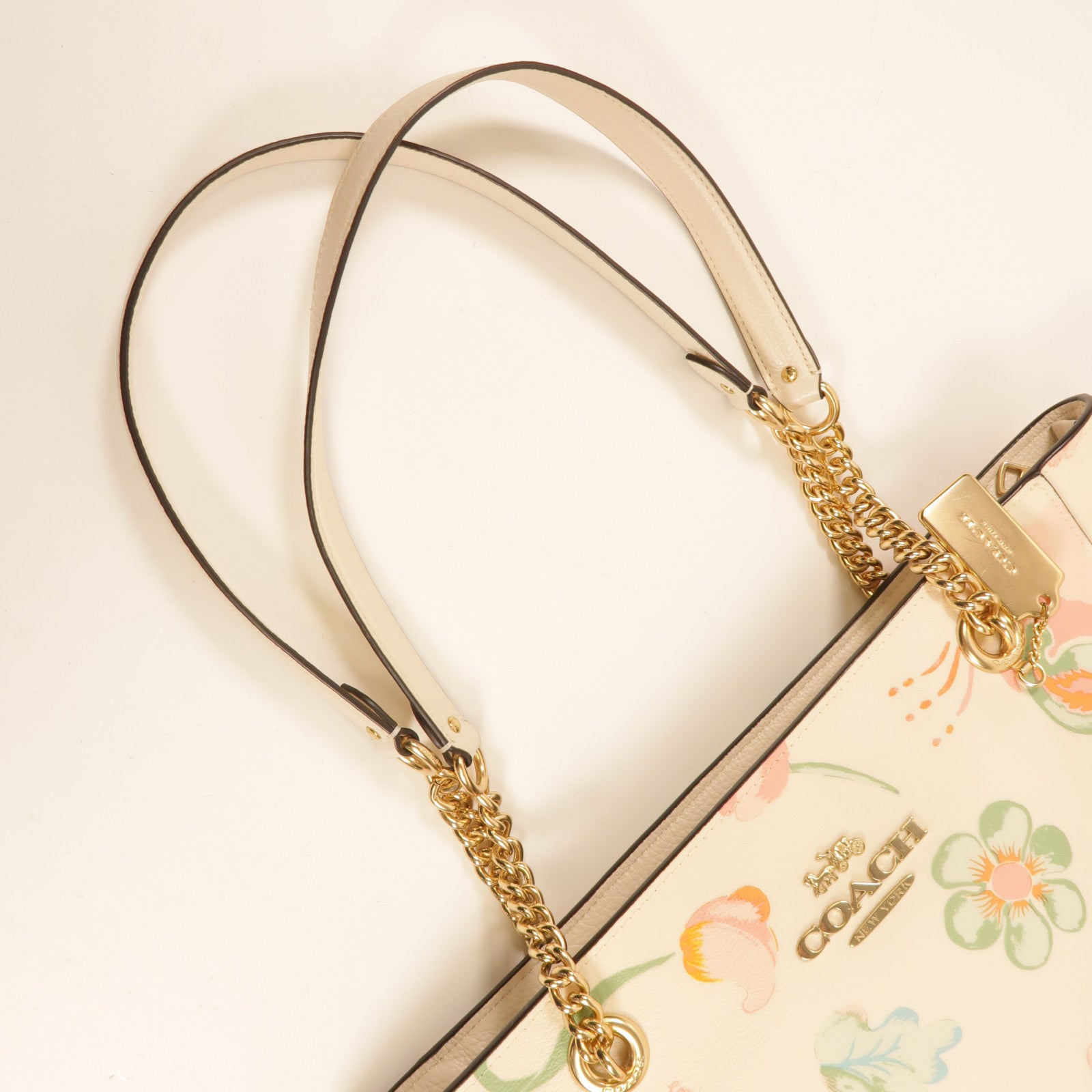 COACH 塗層帆布Cammie Chain Tote金扣肩背袋