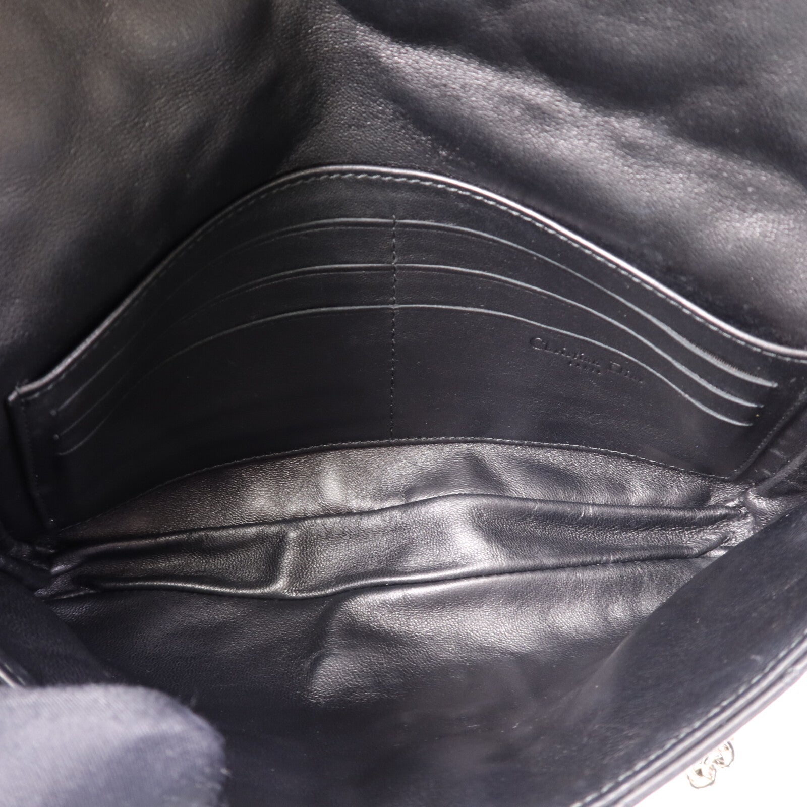 Dior 羊皮皮革Shoulder Bag銀扣鏈帶肩背袋