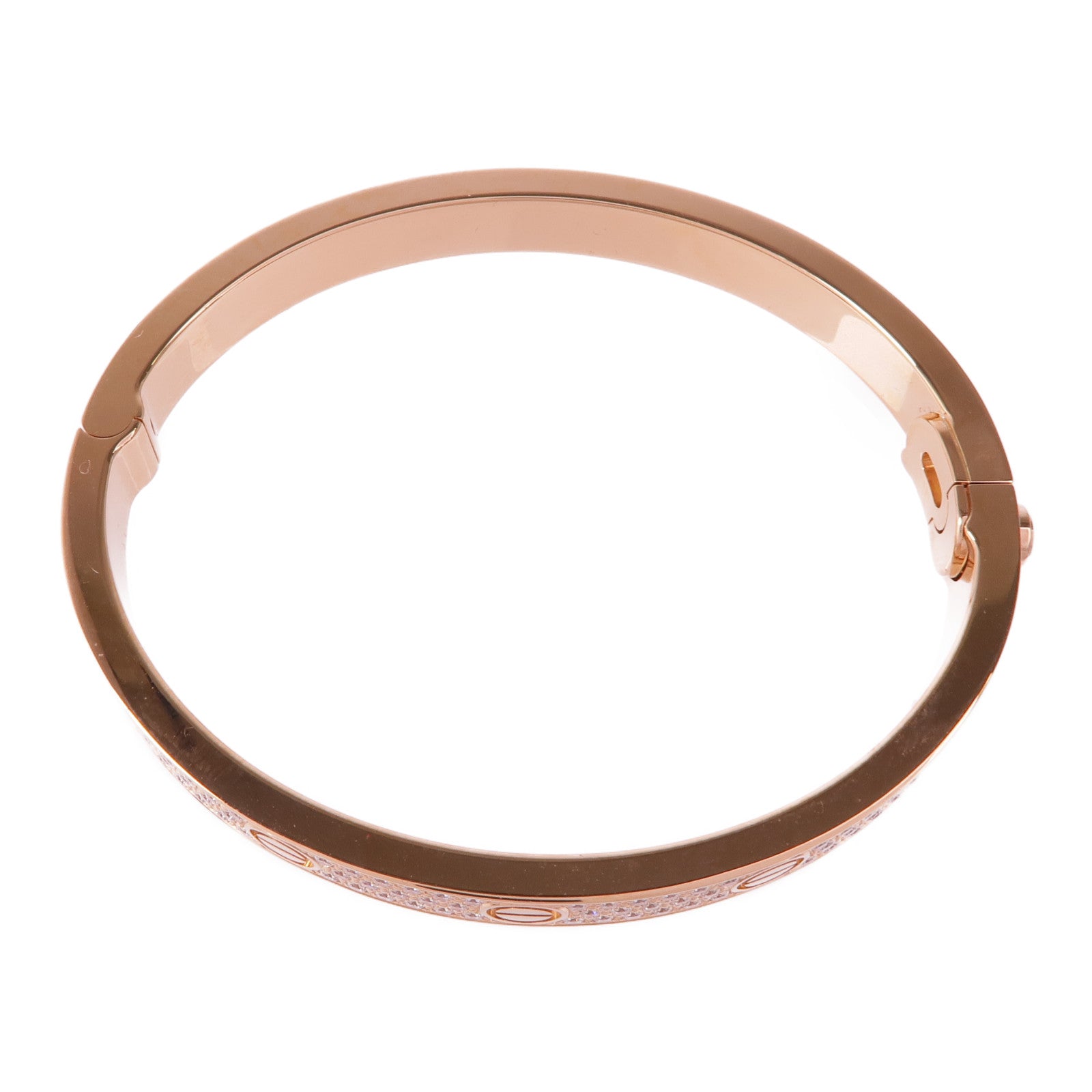 CARTIER 18K玫瑰金Love Bangle Full Diamond鑽石手鐲Cartier#17
