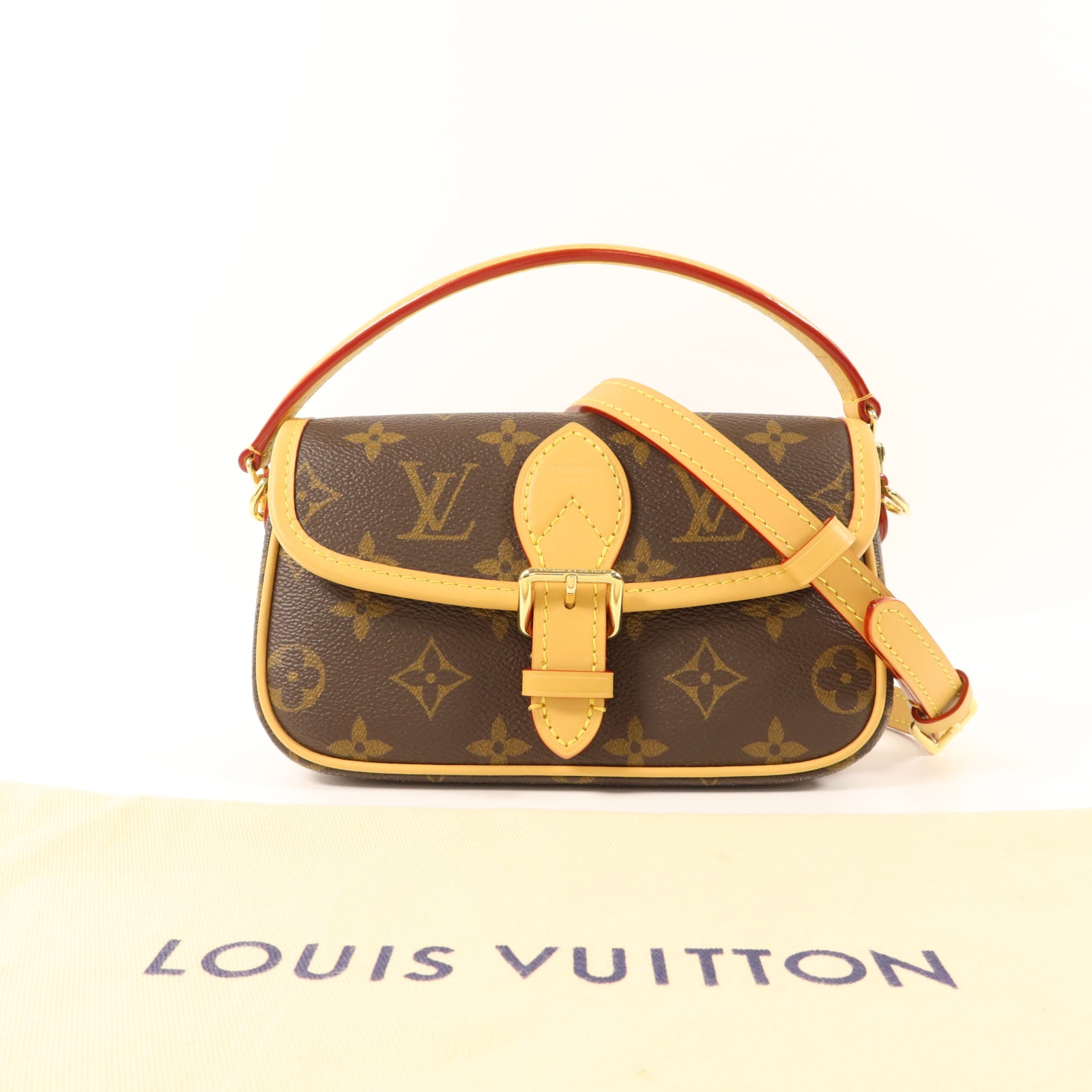 LOUIS VUITTON Monogram Nano Diane金扣手挽肩背兩用袋