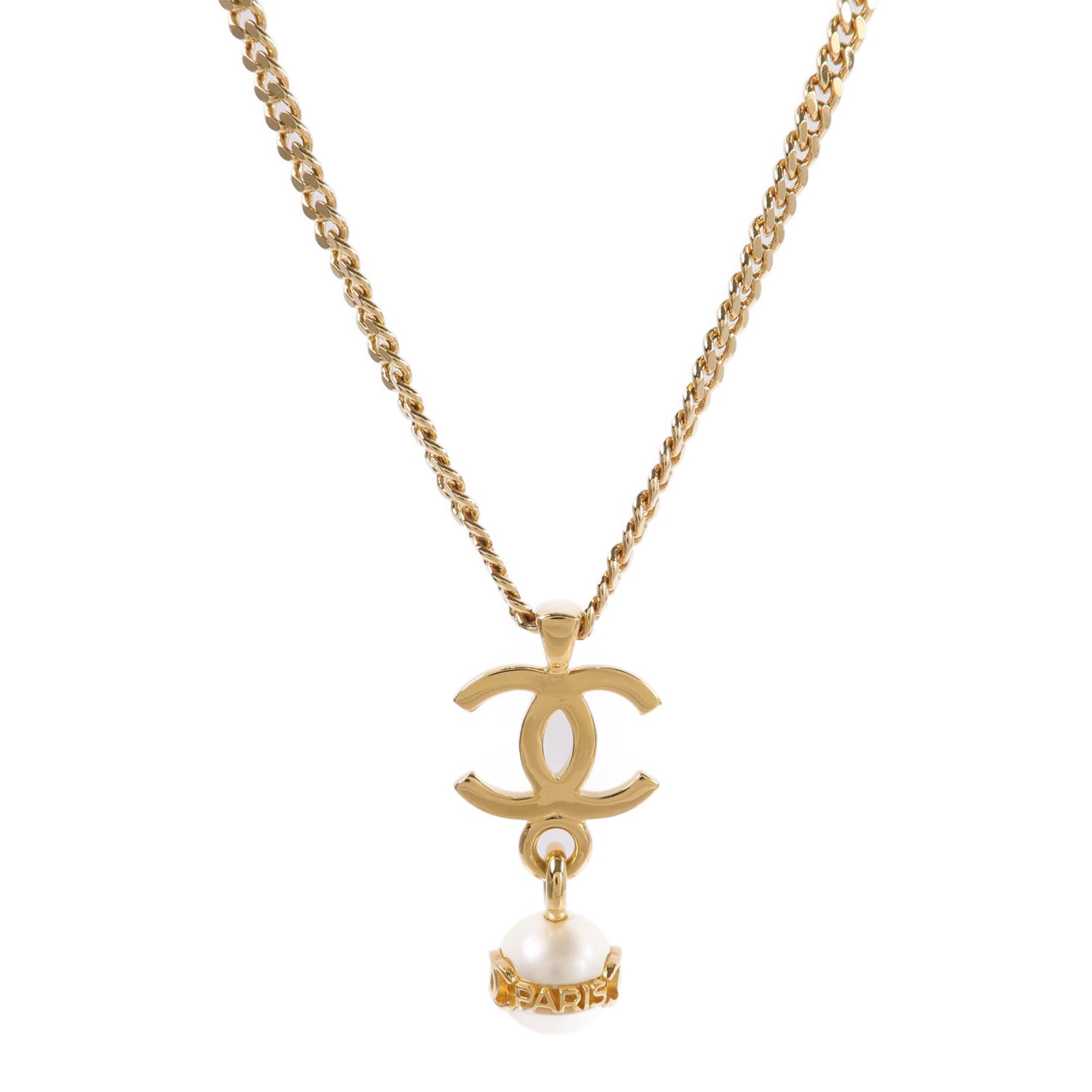 CHANEL 金屬Coco Mark Costume Pearl Necklace項鍊