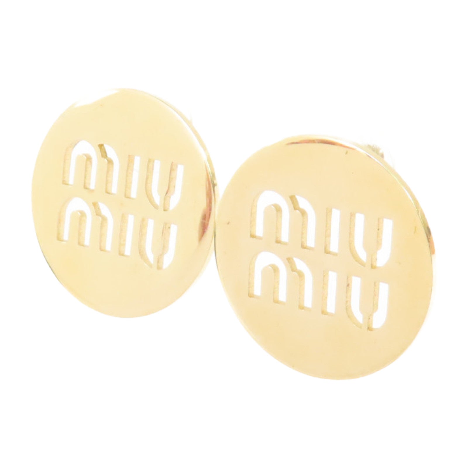 Miu Miu 金屬Earrings金扣耳環金色