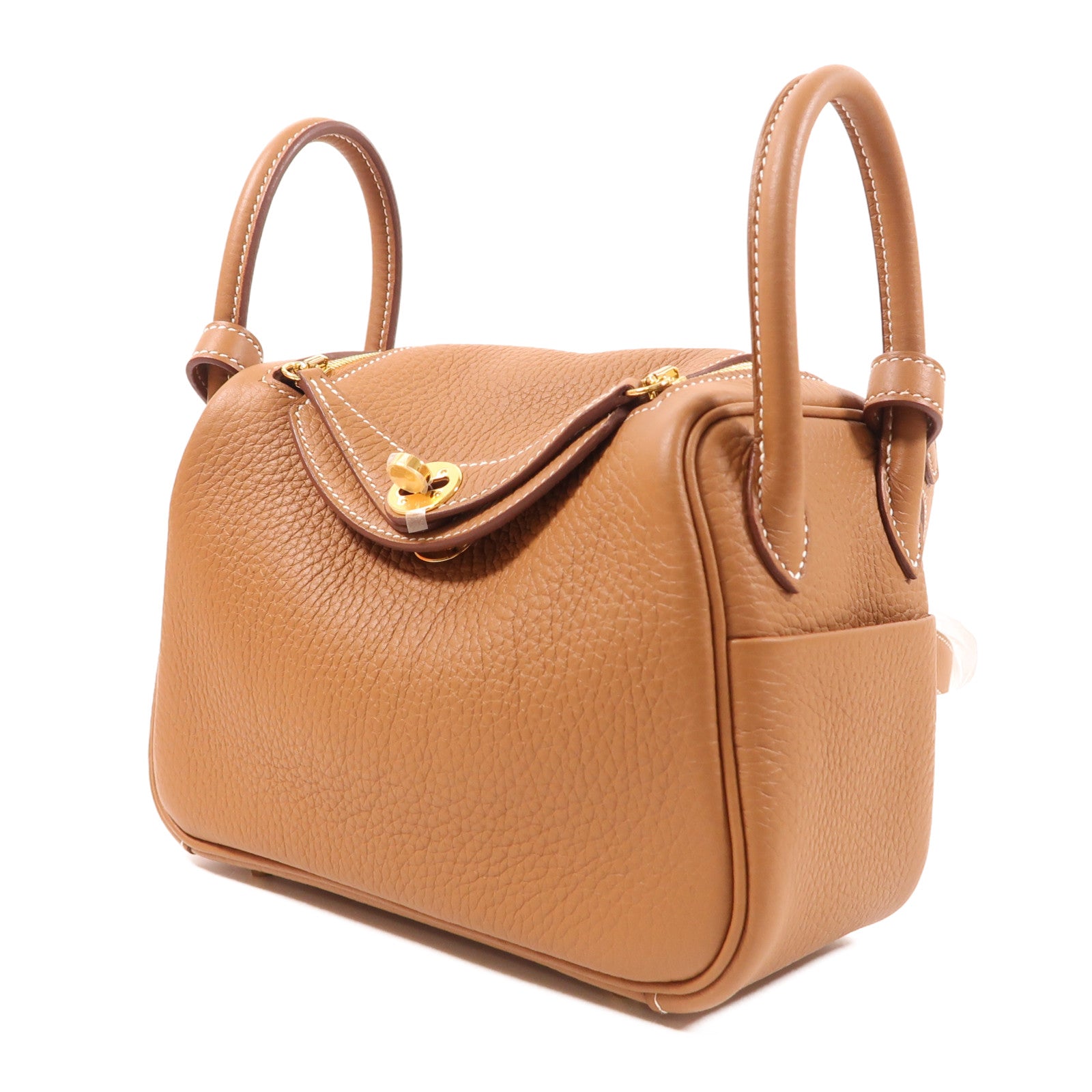 HERMES Clemence皮革Mini Lindy金扣手挽肩背兩用袋