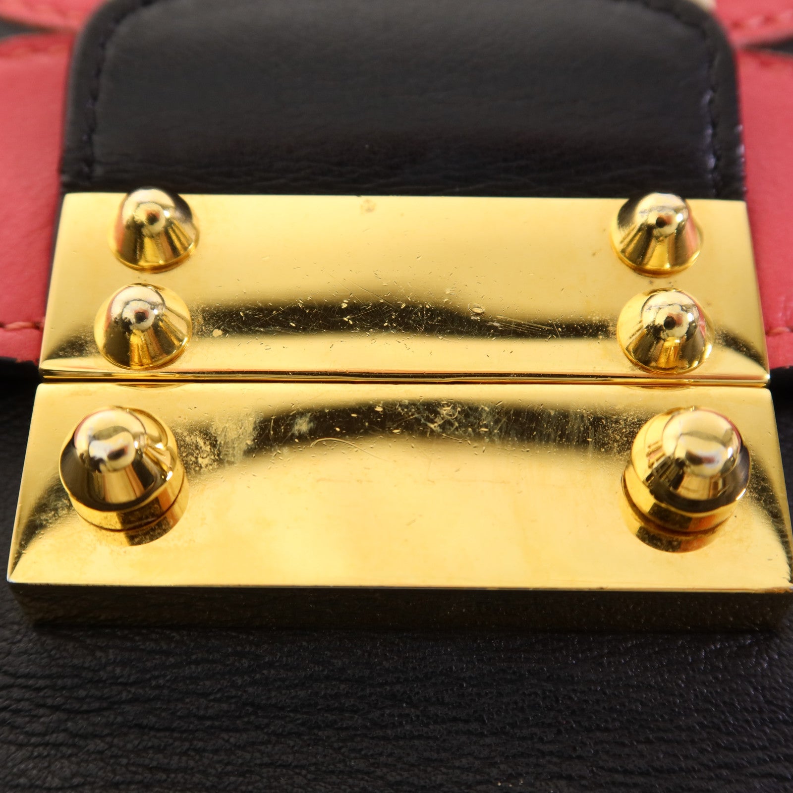 Valentino 牛皮皮革Chain Shoulder金扣手挽肩背兩用袋