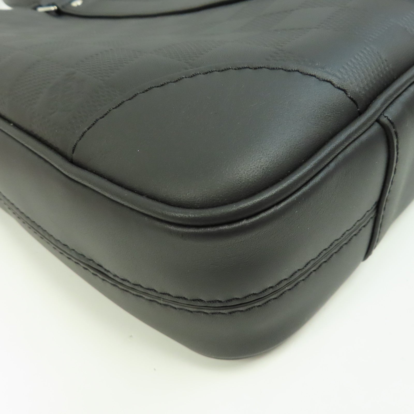 LOUIS VUITTON Damier Infini Porte-Documents Voyage NM銀扣手挽肩背兩用袋黑色