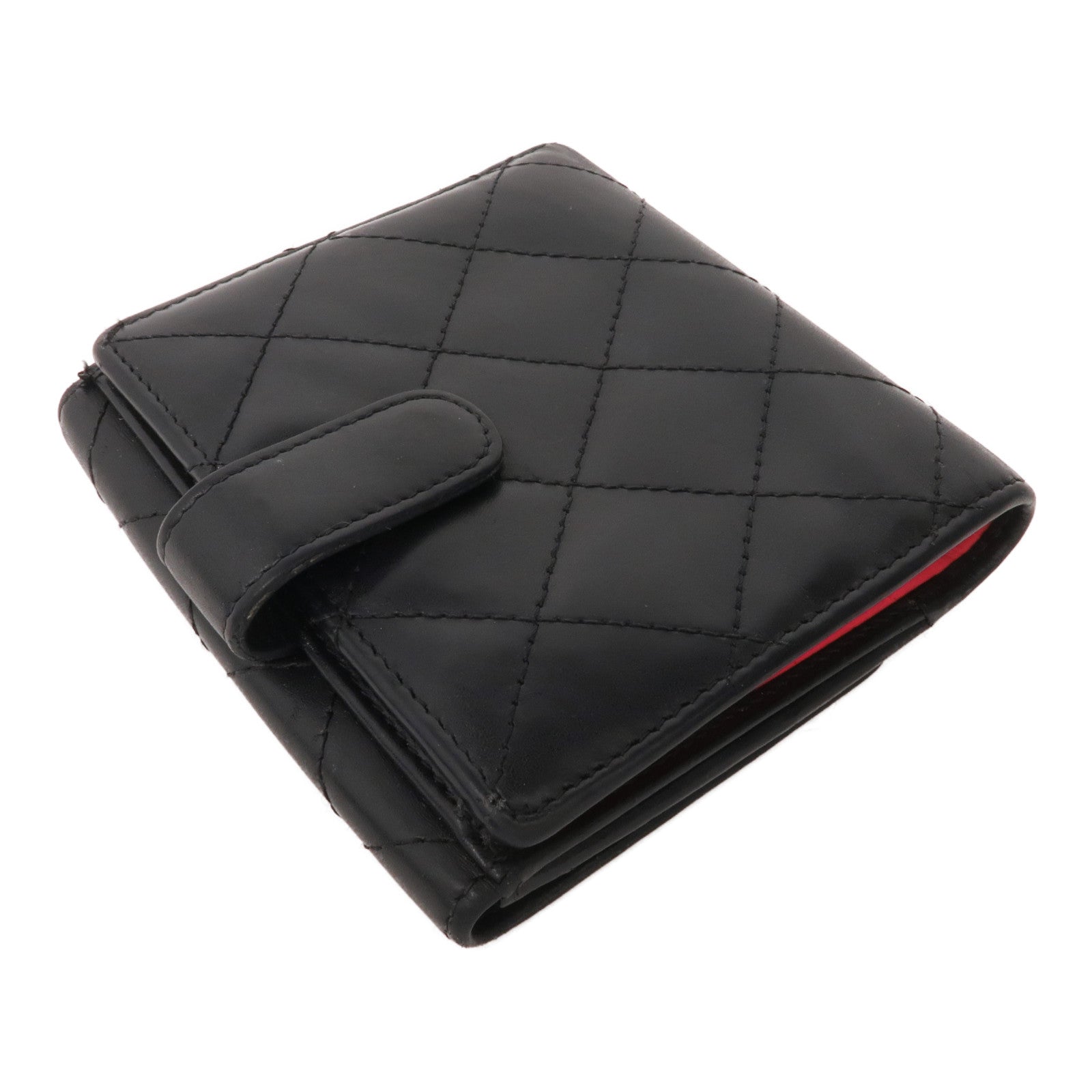 CHANEL 牛皮皮革Cambon Wallet銀扣錢包