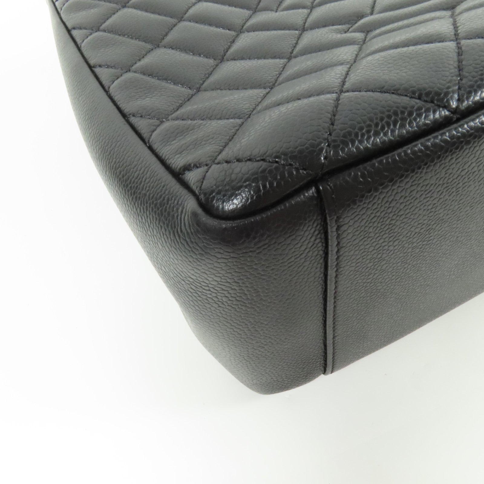 CHANEL 牛皮皮革GST銀扣鏈帶肩背袋