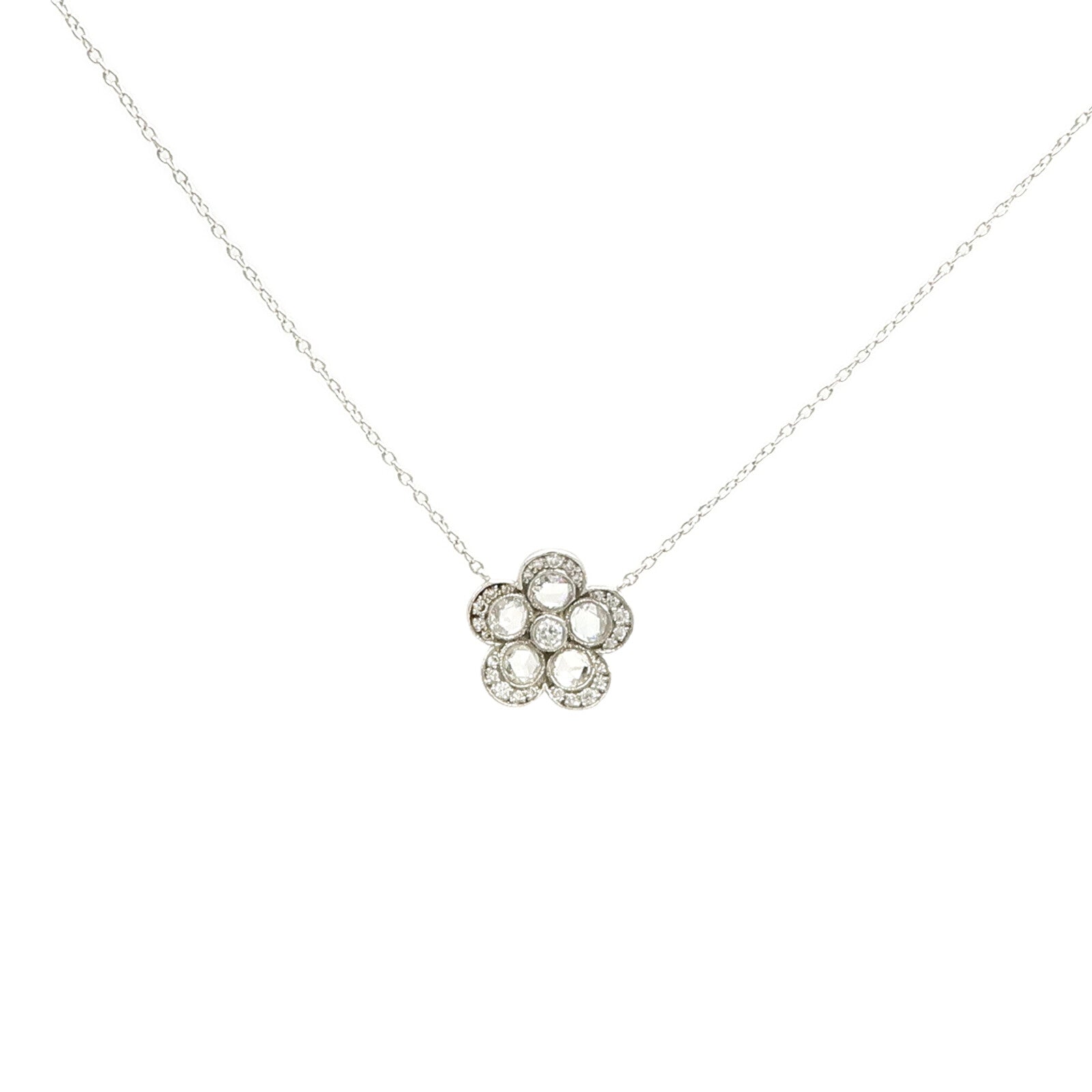TIFFANY＆CO PT950鉑金Garden Flower Necklace鑽石項鍊