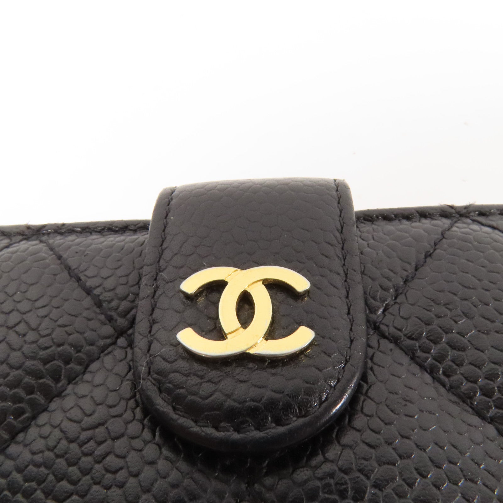 CHANEL 牛皮皮革Fold Wallet金扣錢包
