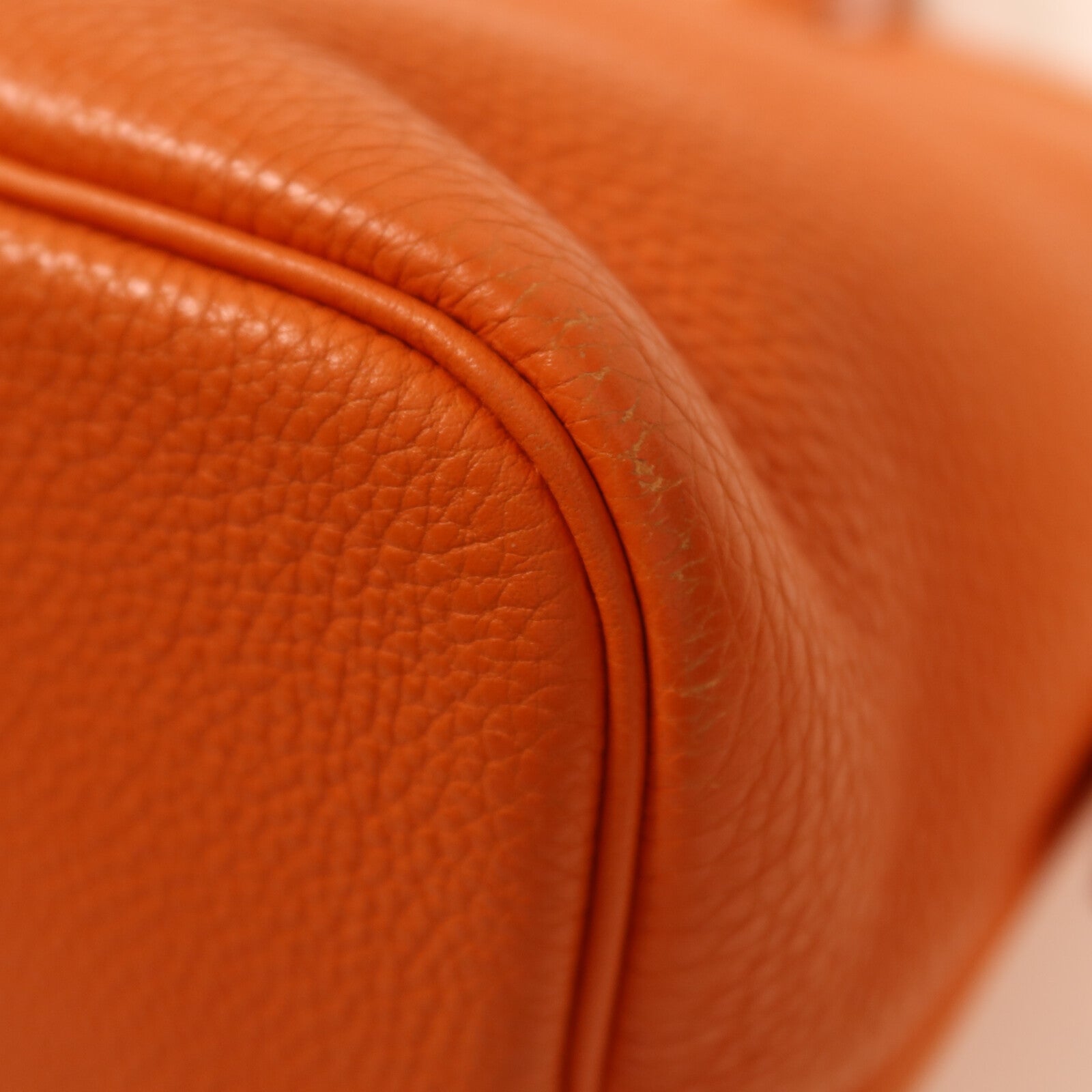 HERMES Clemence皮革Bolide 1923金扣手挽袋Orange