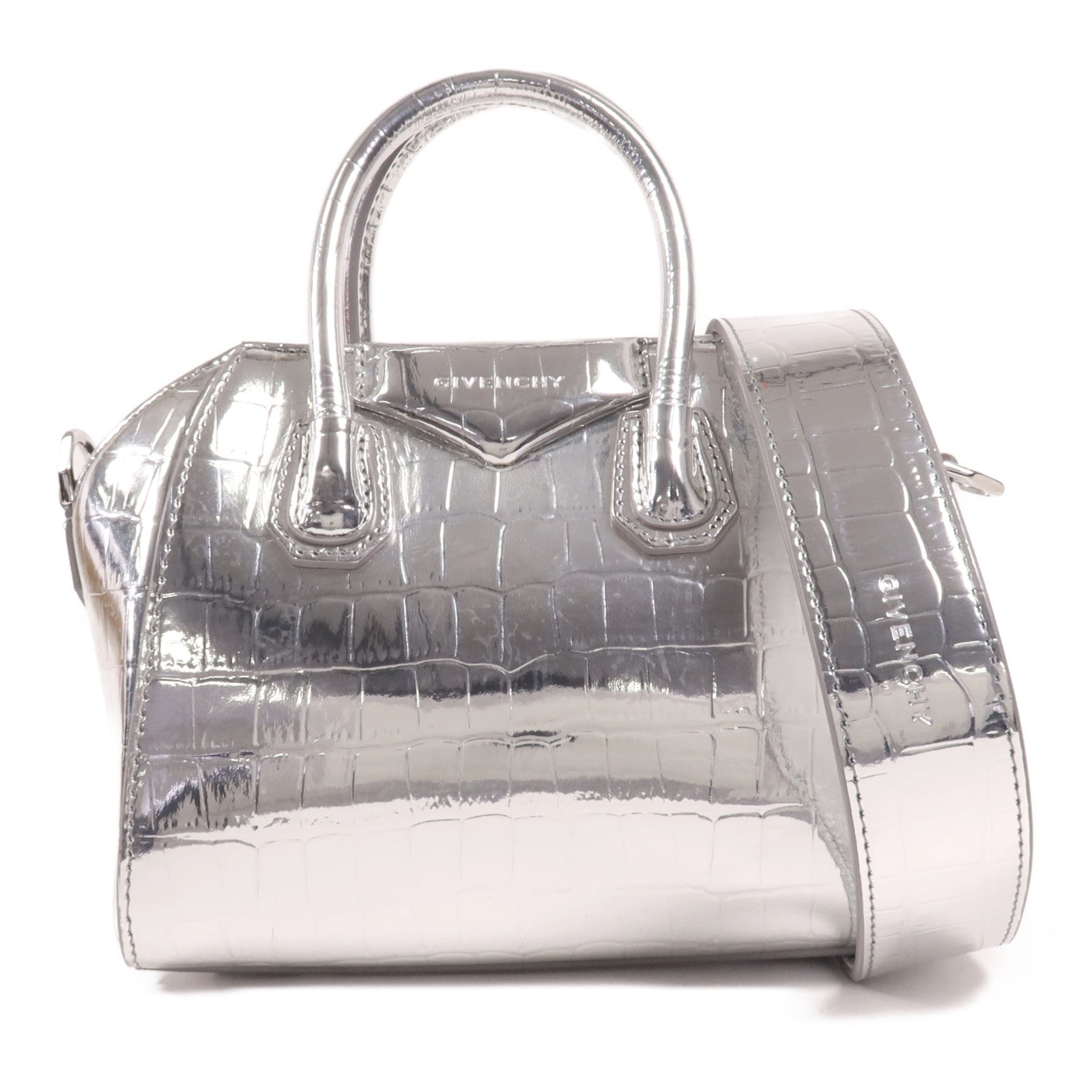 GIVENCHY 牛皮皮革Antigona Toy銀扣手挽肩背兩用袋