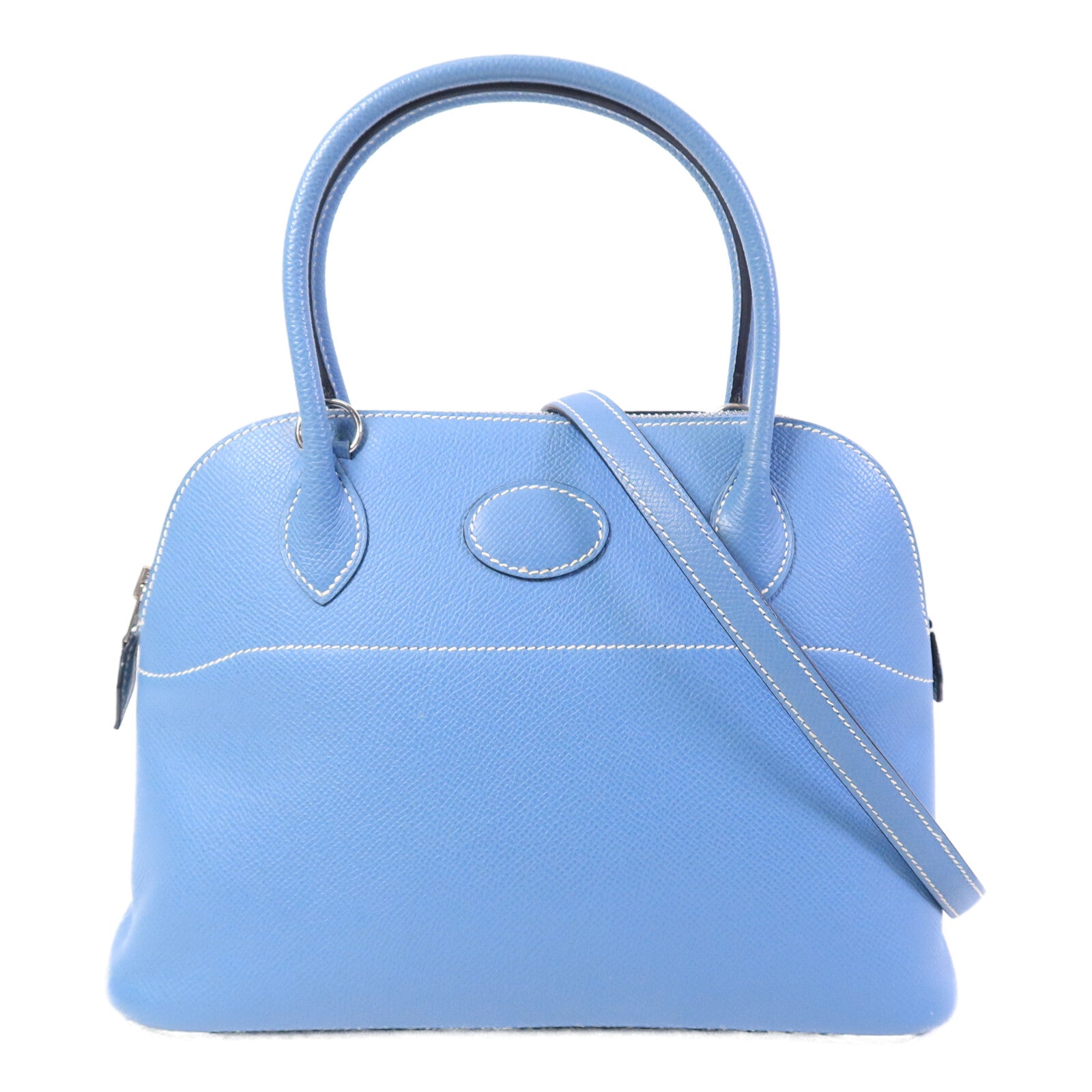 HERMES Epsom皮革Bolide 27手挽肩背兩用袋Blue Jean