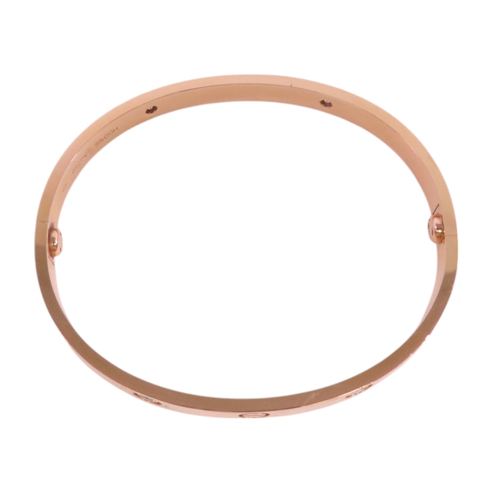 CARTIER 18K玫瑰金Love Bangle 4Diamond鑽石手鐲#18