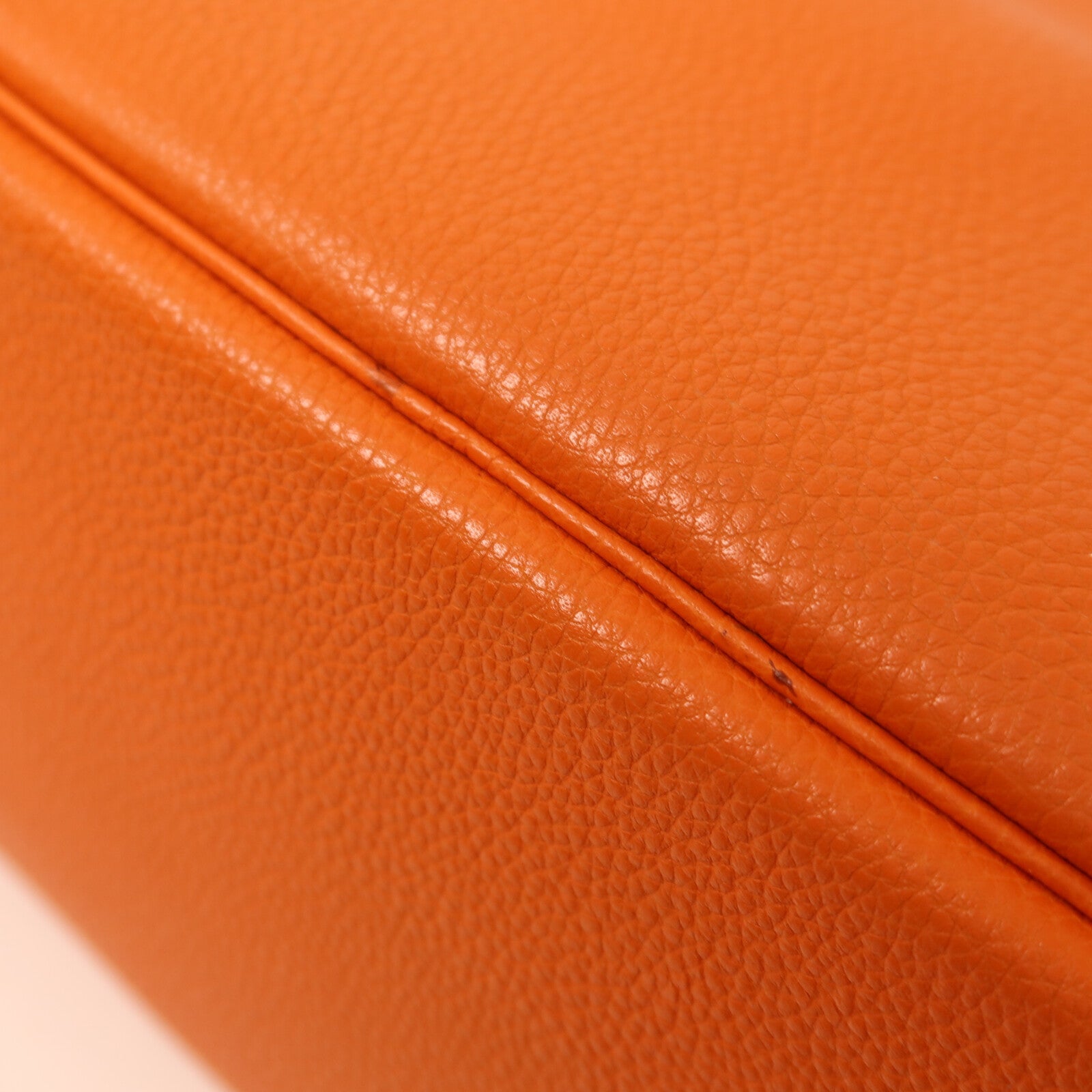 HERMES Clemence皮革Bolide 1923金扣手挽袋Orange