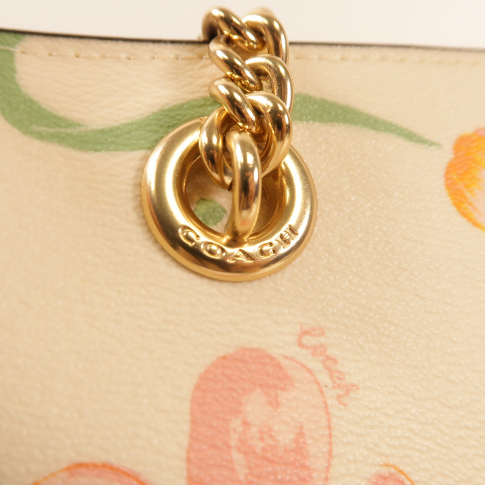 COACH 塗層帆布Cammie Chain Tote金扣肩背袋