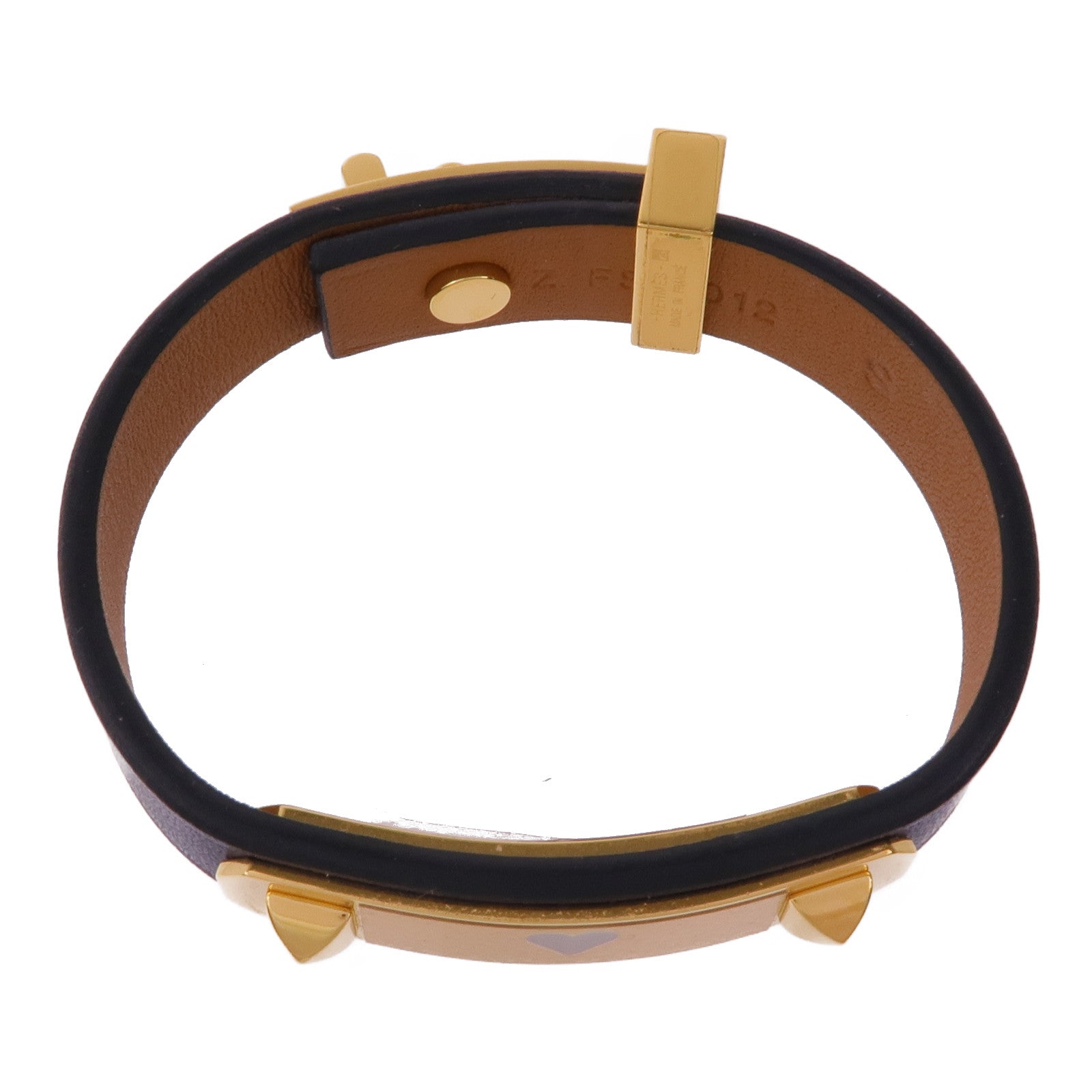 HERMES Swift皮革As De Coeur金扣手帶Bleu Saphir