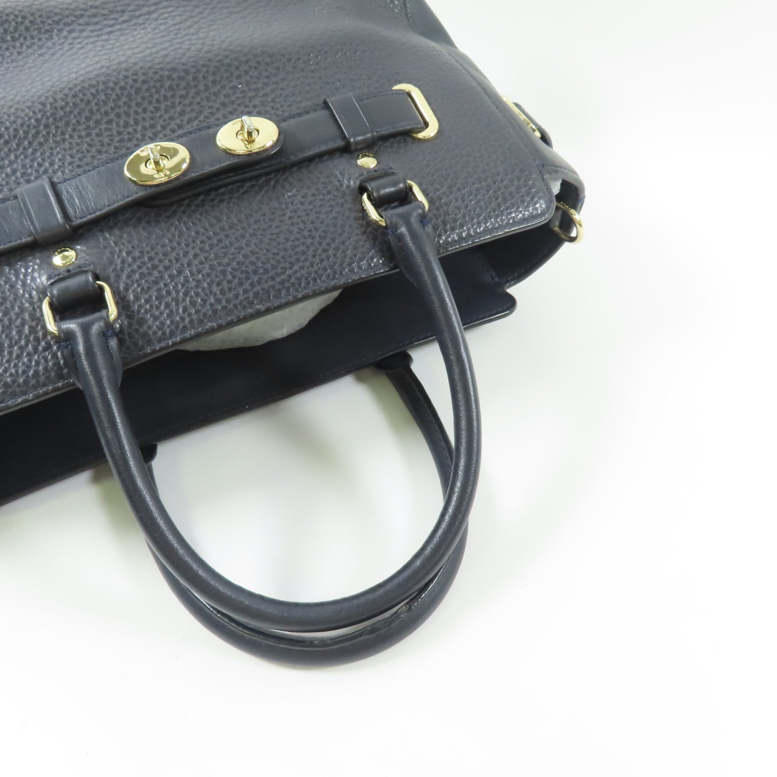COACH 牛皮皮革2 Way Bag銀扣手挽肩背兩用袋