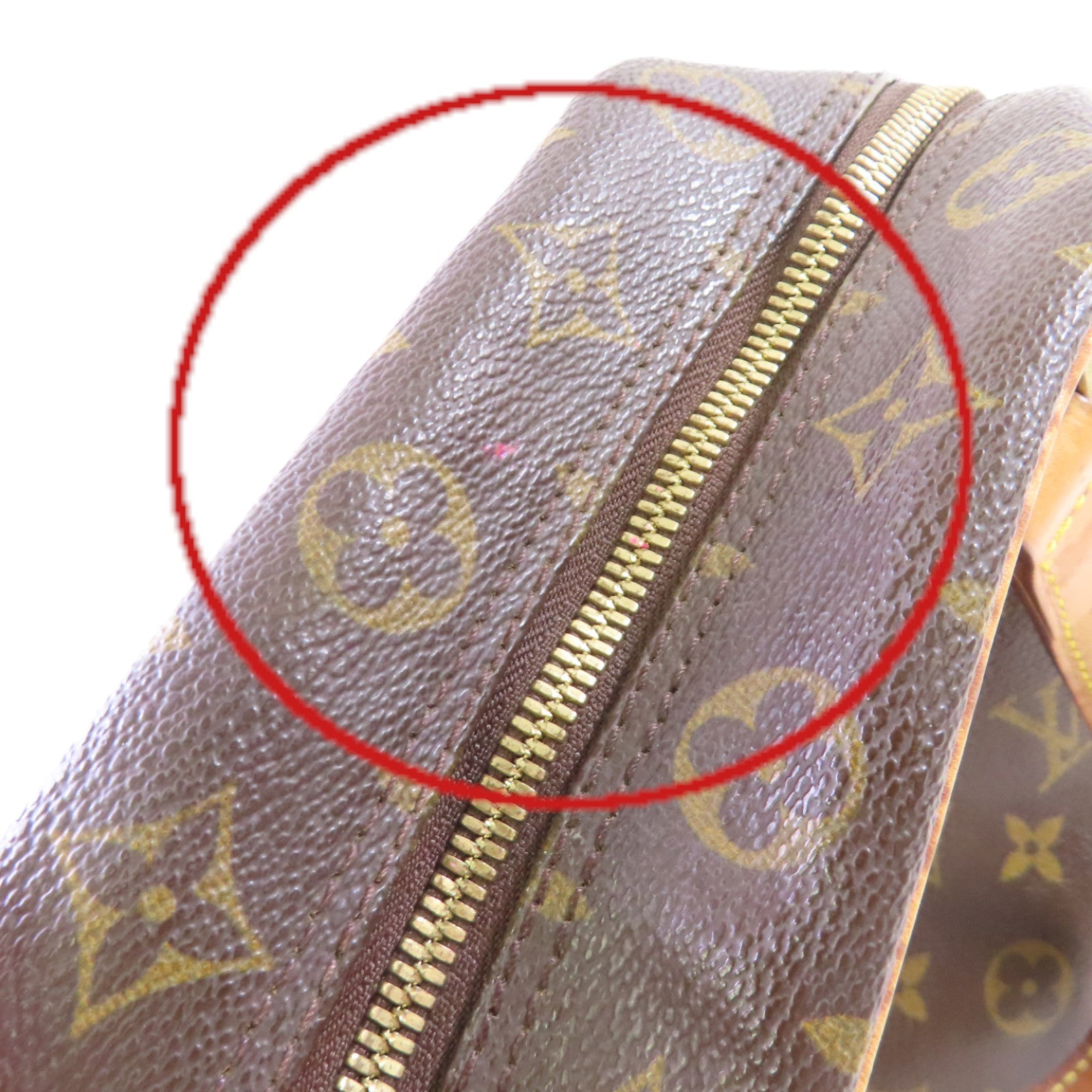 LOUIS VUITTON Monogram Excentri-cite Hand Bag金扣手挽袋啡色/紅色