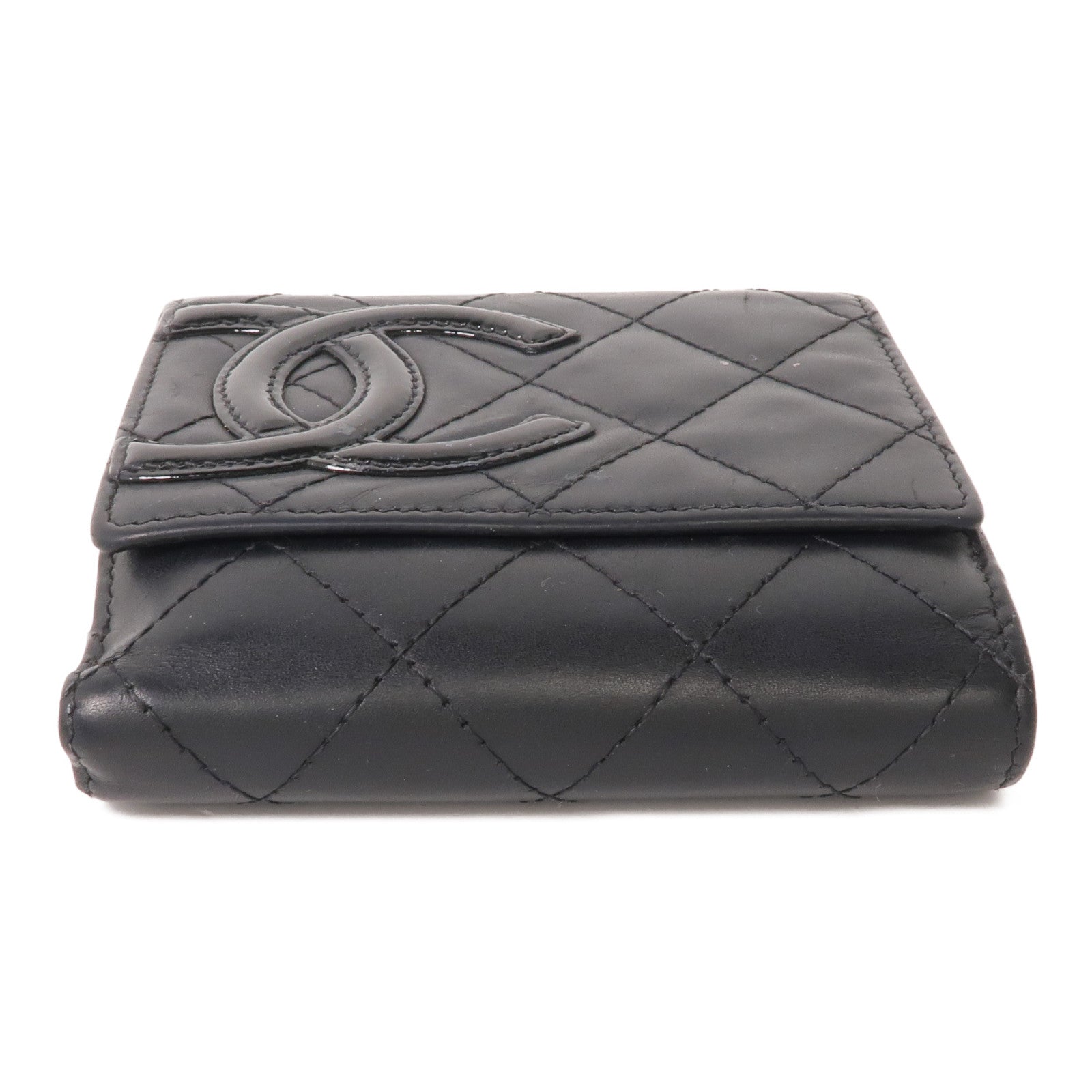 CHANEL 牛皮皮革Cambon Wallet銀扣錢包