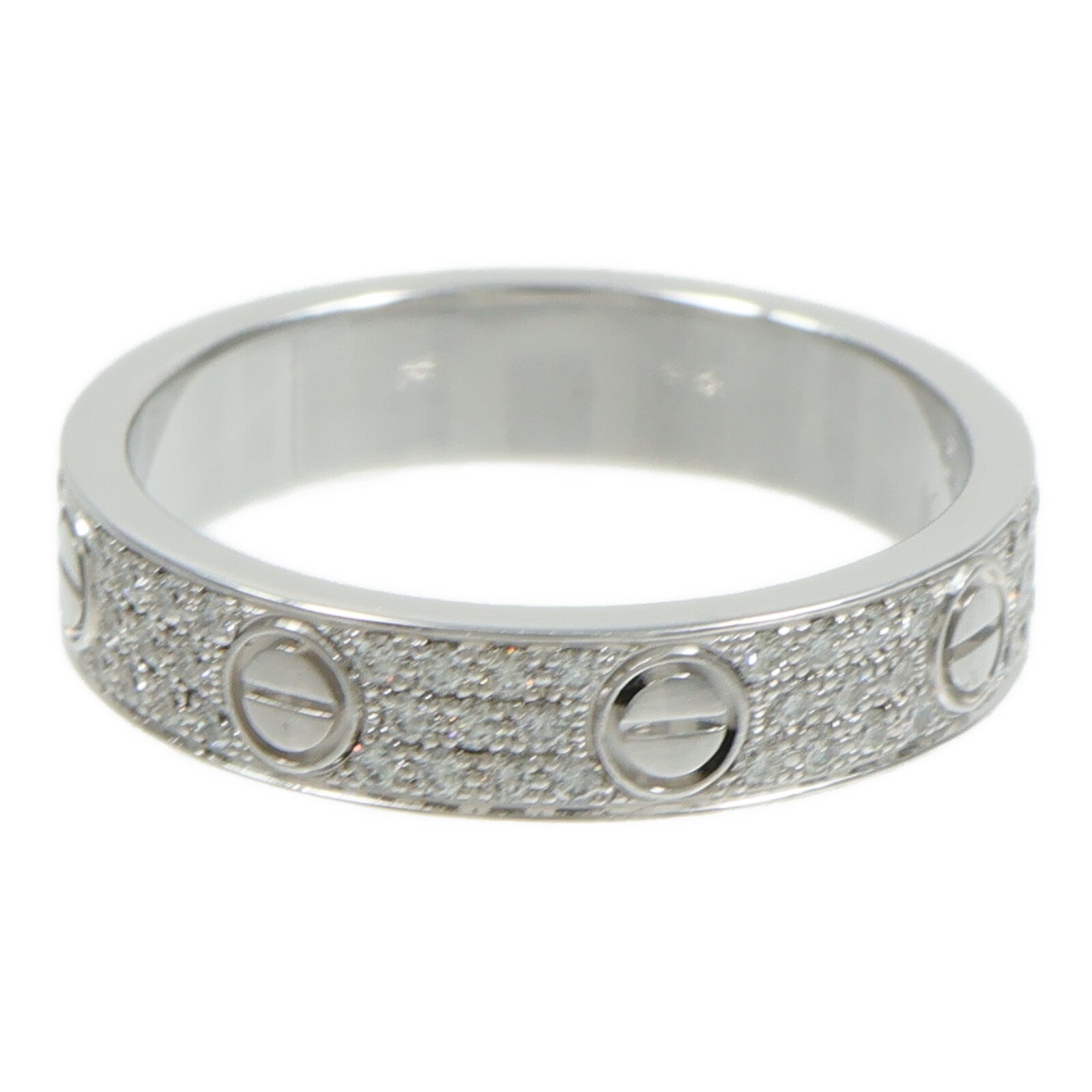 CARTIER 18K白金Love Ring SM Paved鑽石戒指