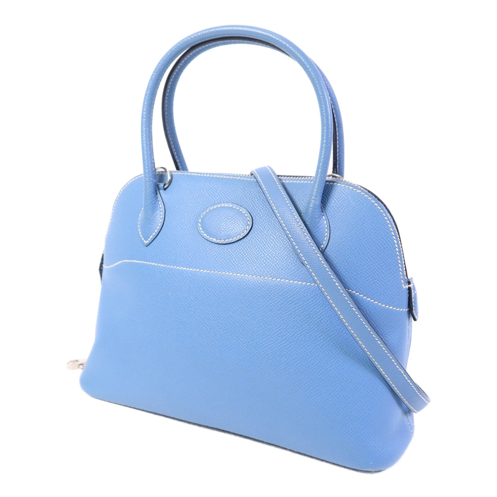 HERMES Epsom皮革Bolide 27手挽肩背兩用袋Blue Jean