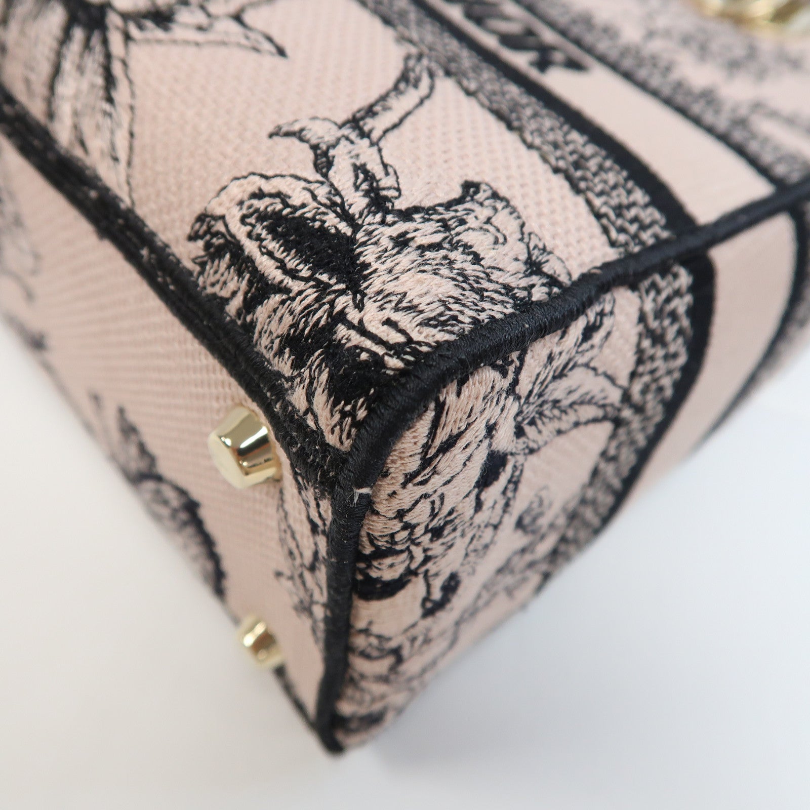 Dior 尼龍Lady Dior Handbag金扣手挽肩背兩用袋粉紅色