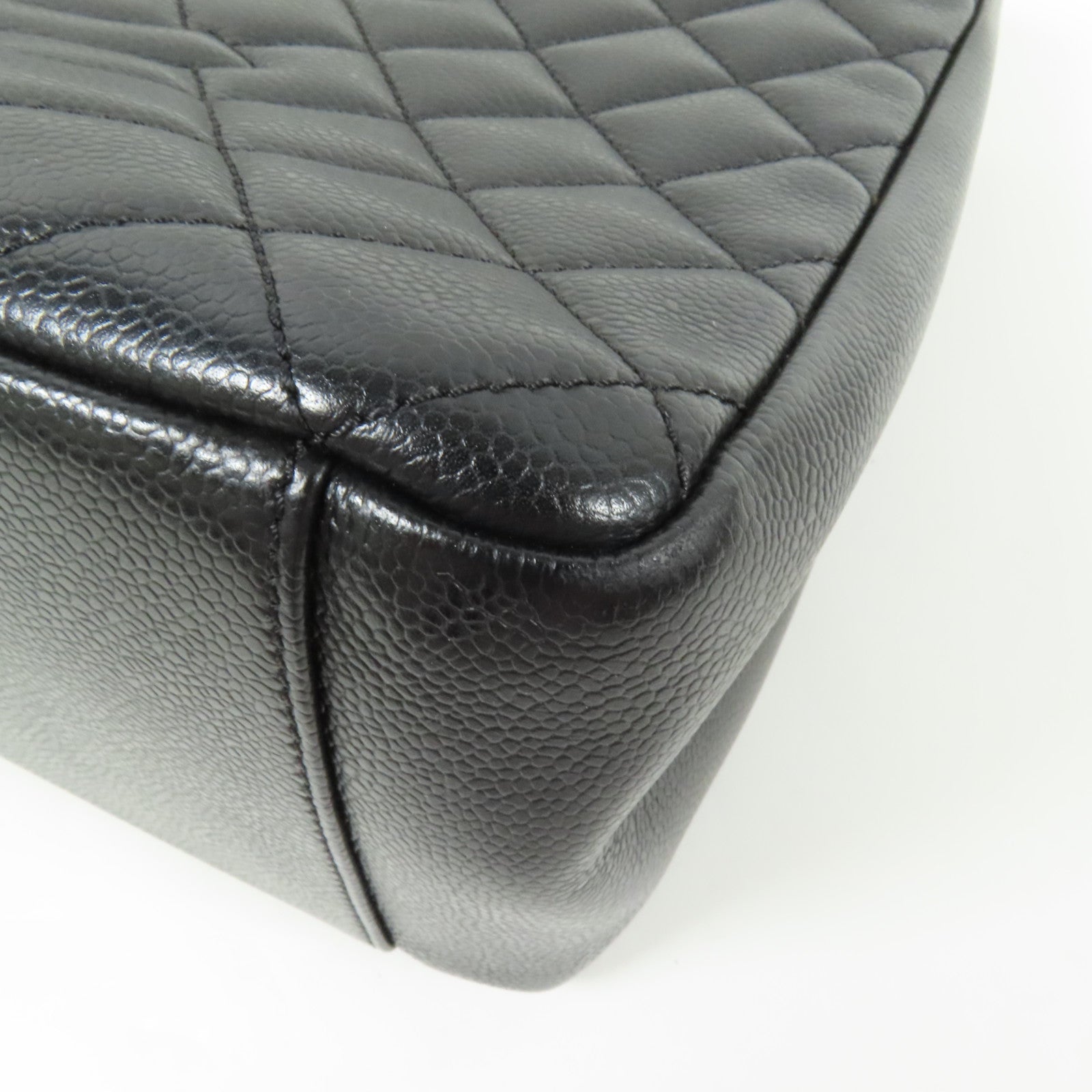 CHANEL 牛皮皮革GST銀扣鏈帶肩背袋