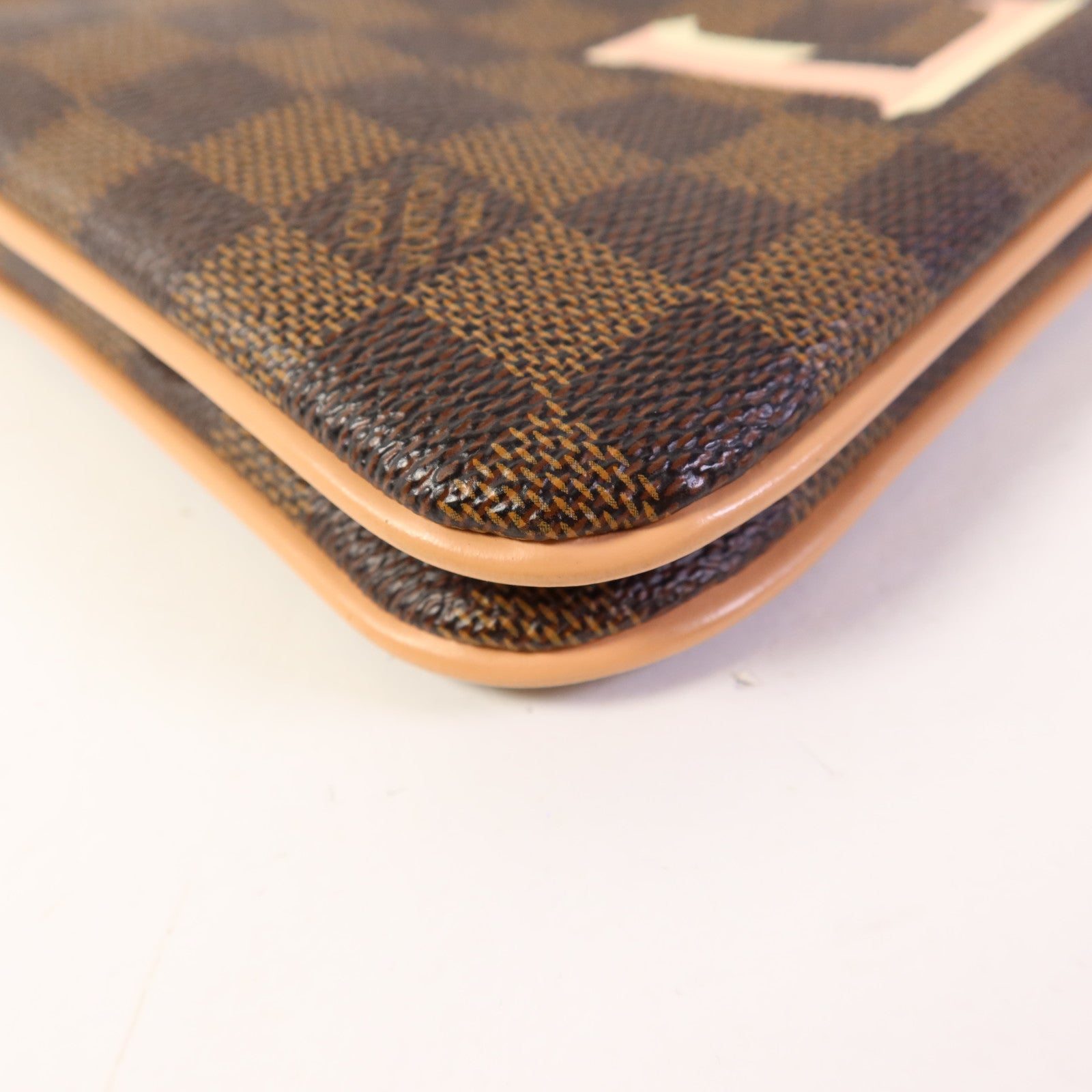 LOUIS VUITTON Damier Double Zip Pochette金扣鏈帶肩背袋