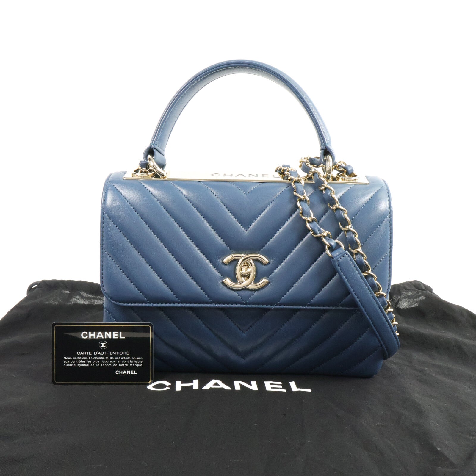 CHANEL 羊皮皮革2 Way Shoulder Bag鏈帶手挽肩背兩用袋